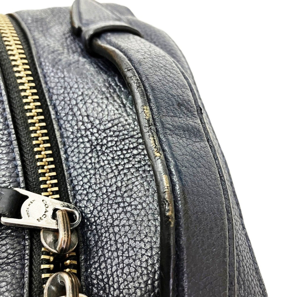 Coach Navy Leather Backpack (Pre-Owned)