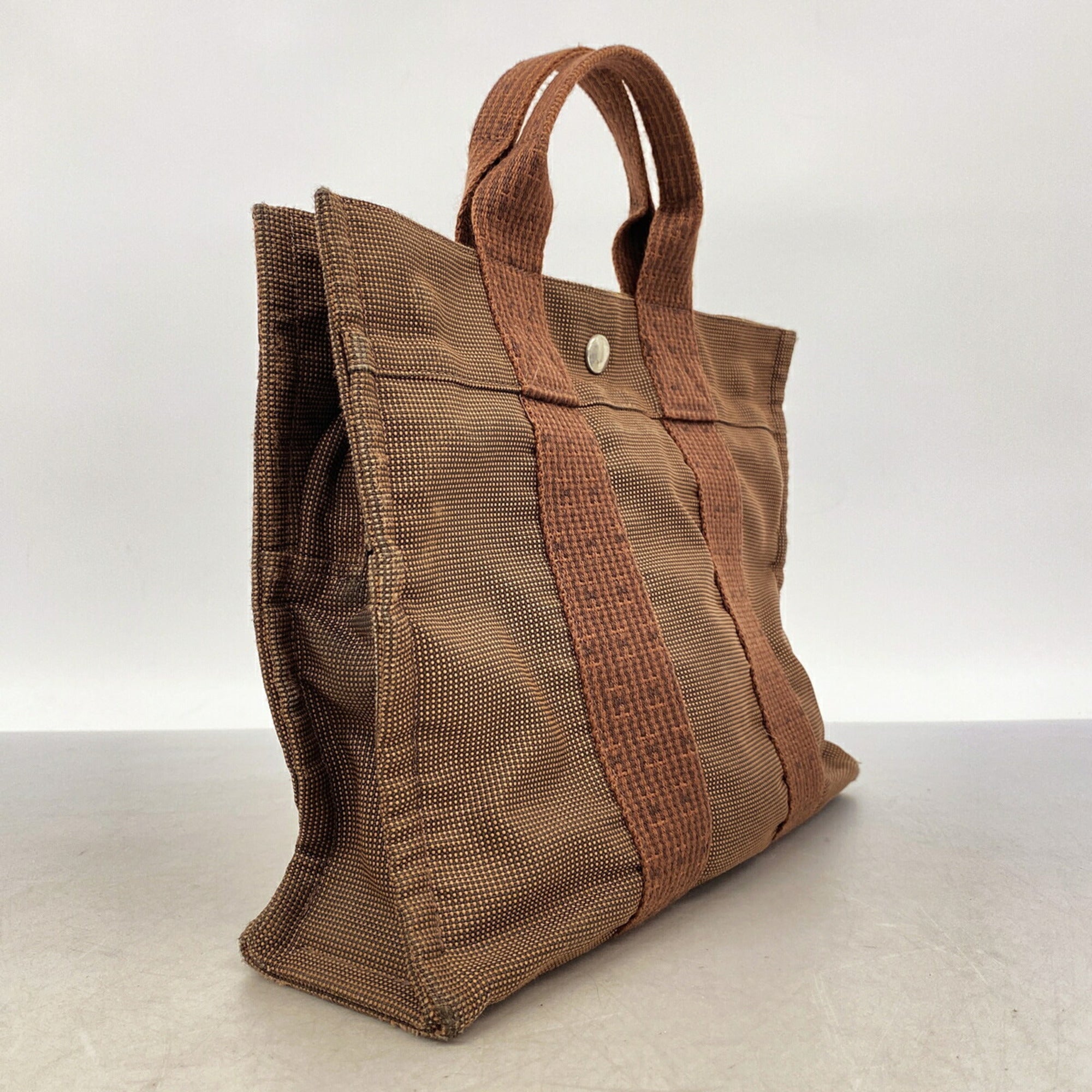 Hermes Brown Nylon Tote Bag (Pre-Owned)