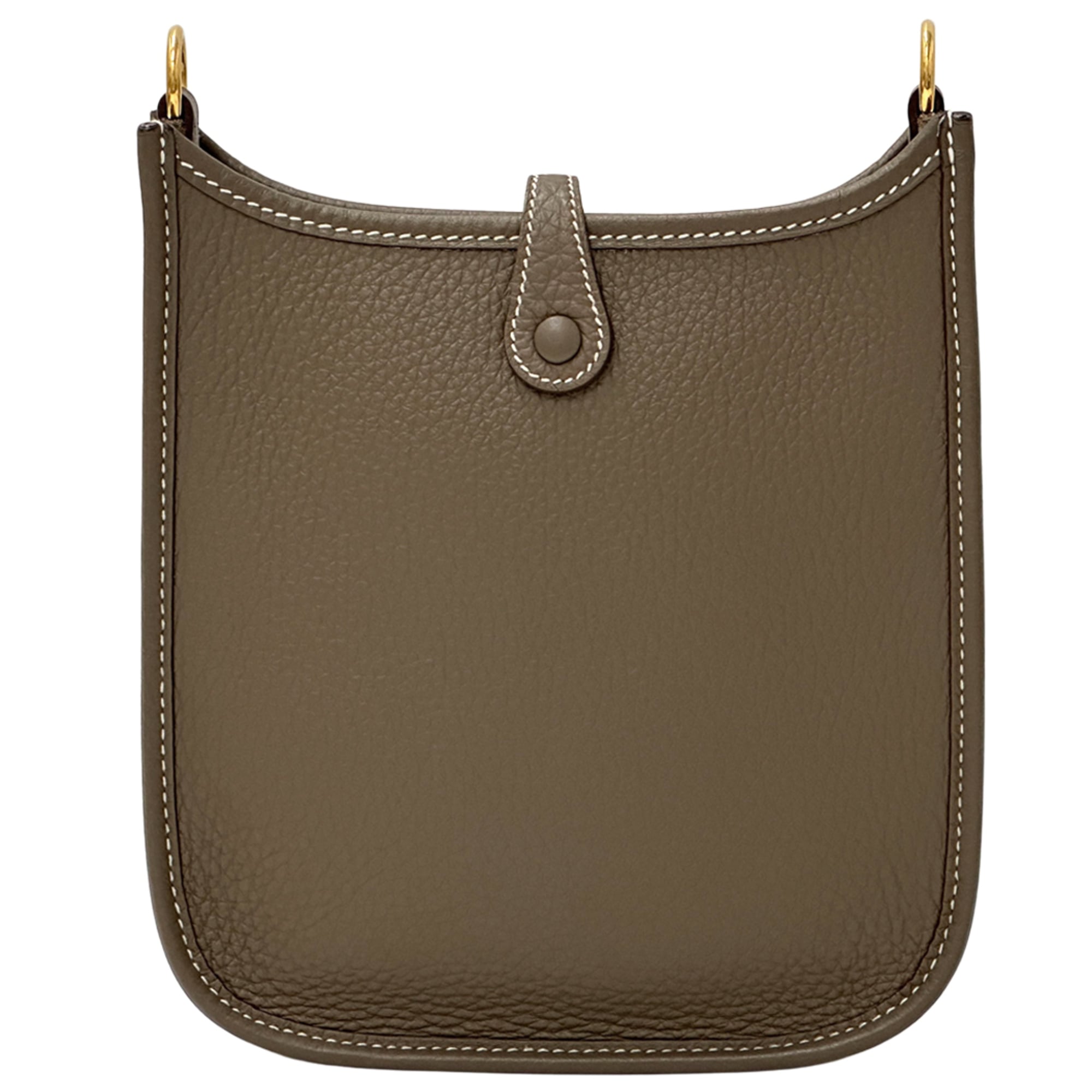 Hermes Etoupe Gray Gray Navy Taurillon Clemence Leather Handbag Shoulder Bag (Pre-Owned)