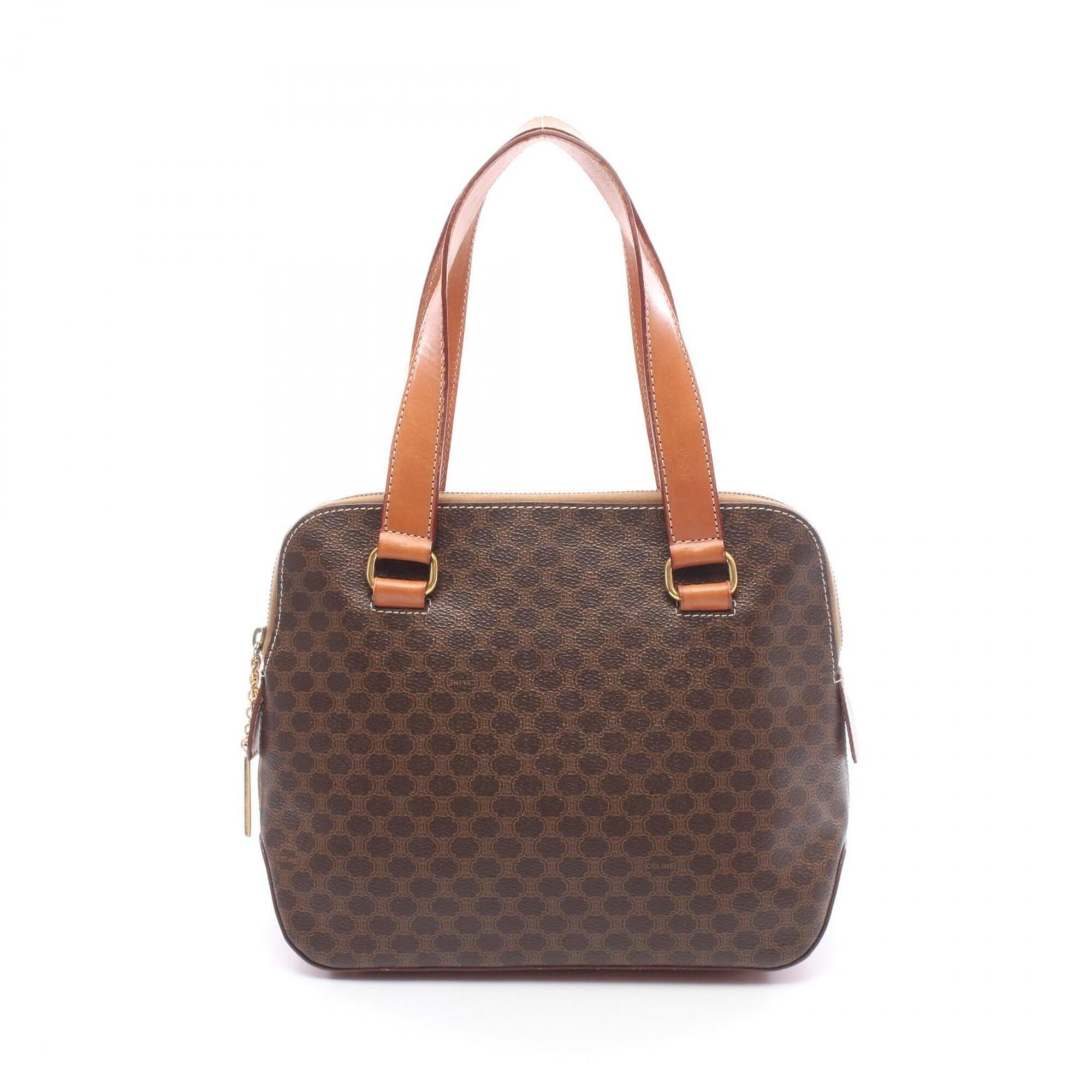 Celine Brown Coated Canvas Leather Handbag (Pre-Owned)