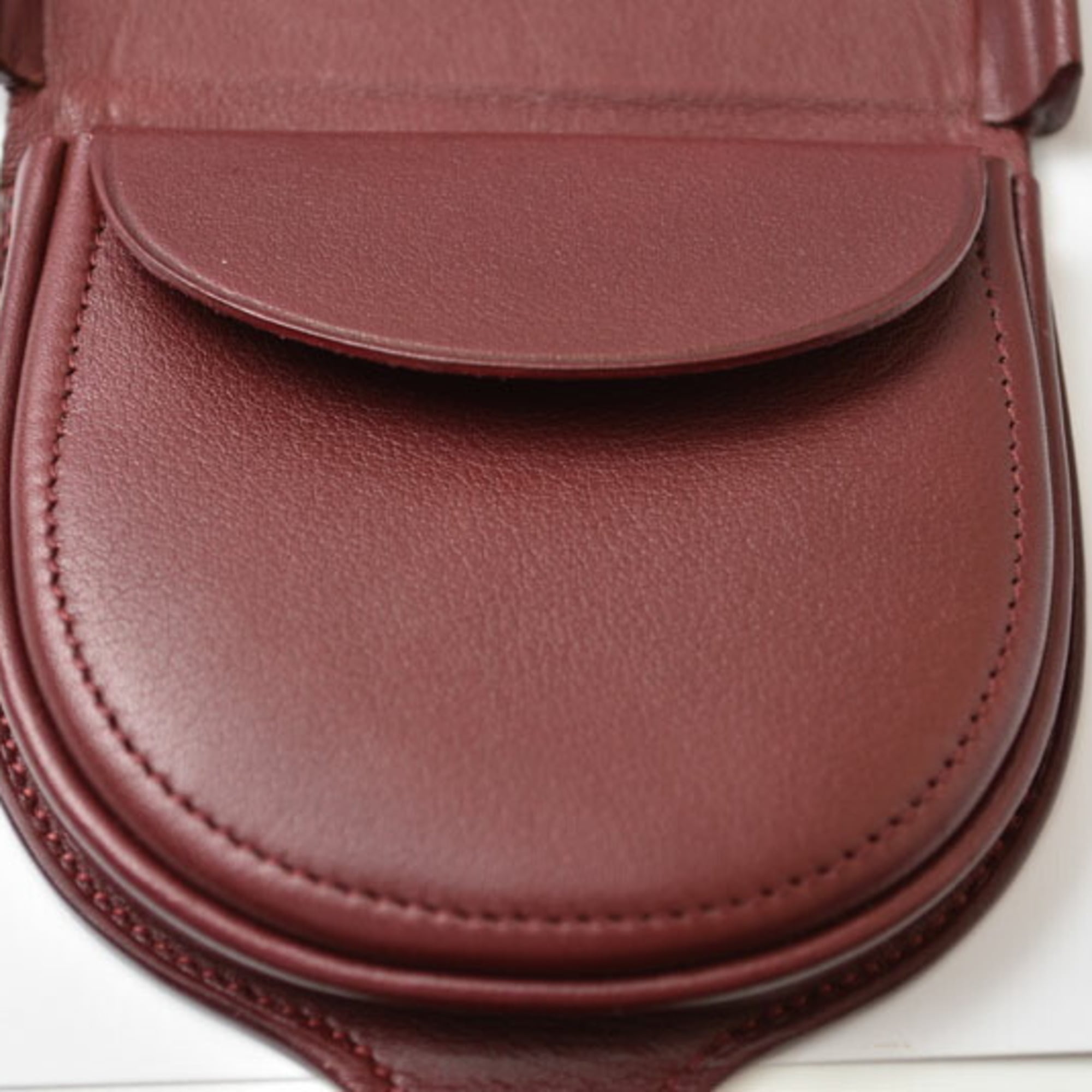 Cartier Must Bordeaux Leather Coin Purse/Coin Case (Pre-Owned)