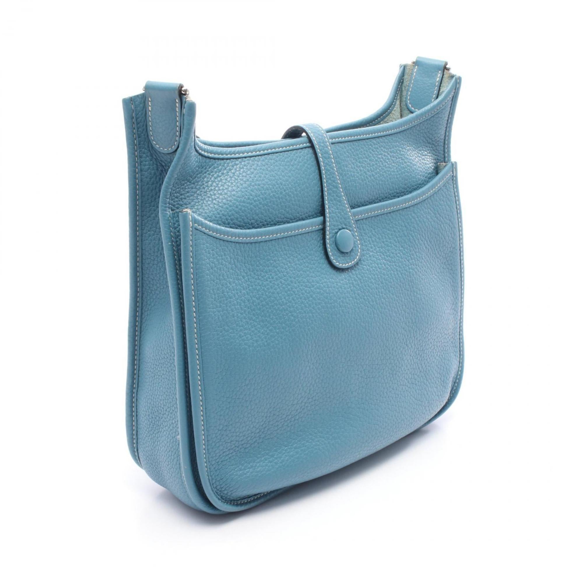 Hermes Blue Blue Jean Taurillon Clemence Leather Shoulder Bag (Pre-Owned)