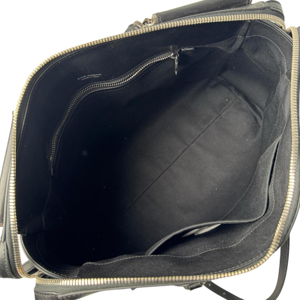 Dolce & Gabbana Black Leather Shoulder Bag Tote Bag (Pre-Owned)