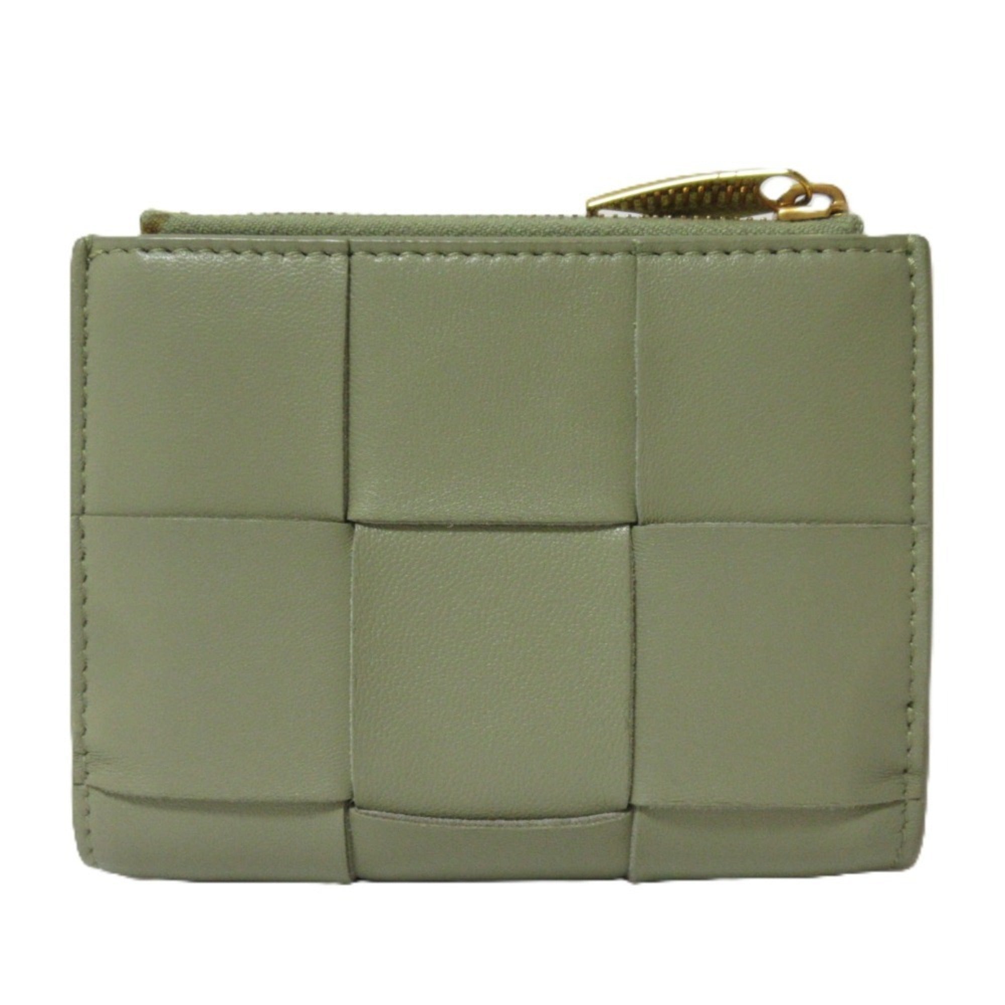 Bottega Veneta Khaki Leather Wallet (Bi-Fold) (Pre-Owned)