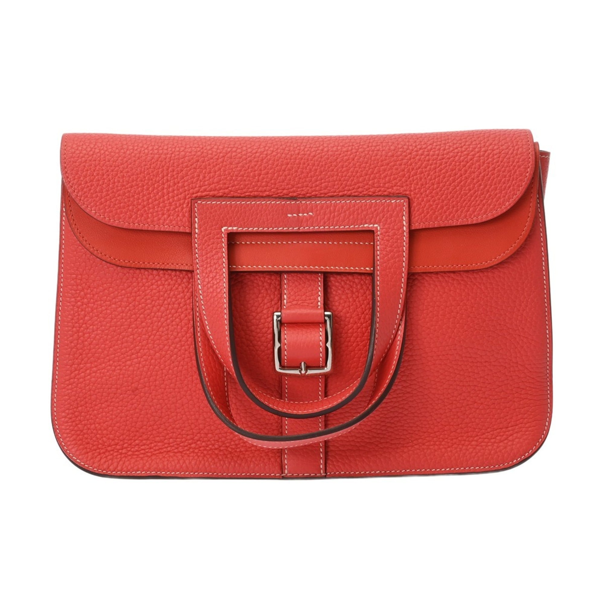 Hermes Silver Taurillon Clemence Leather Shoulder Bag (Pre-Owned)