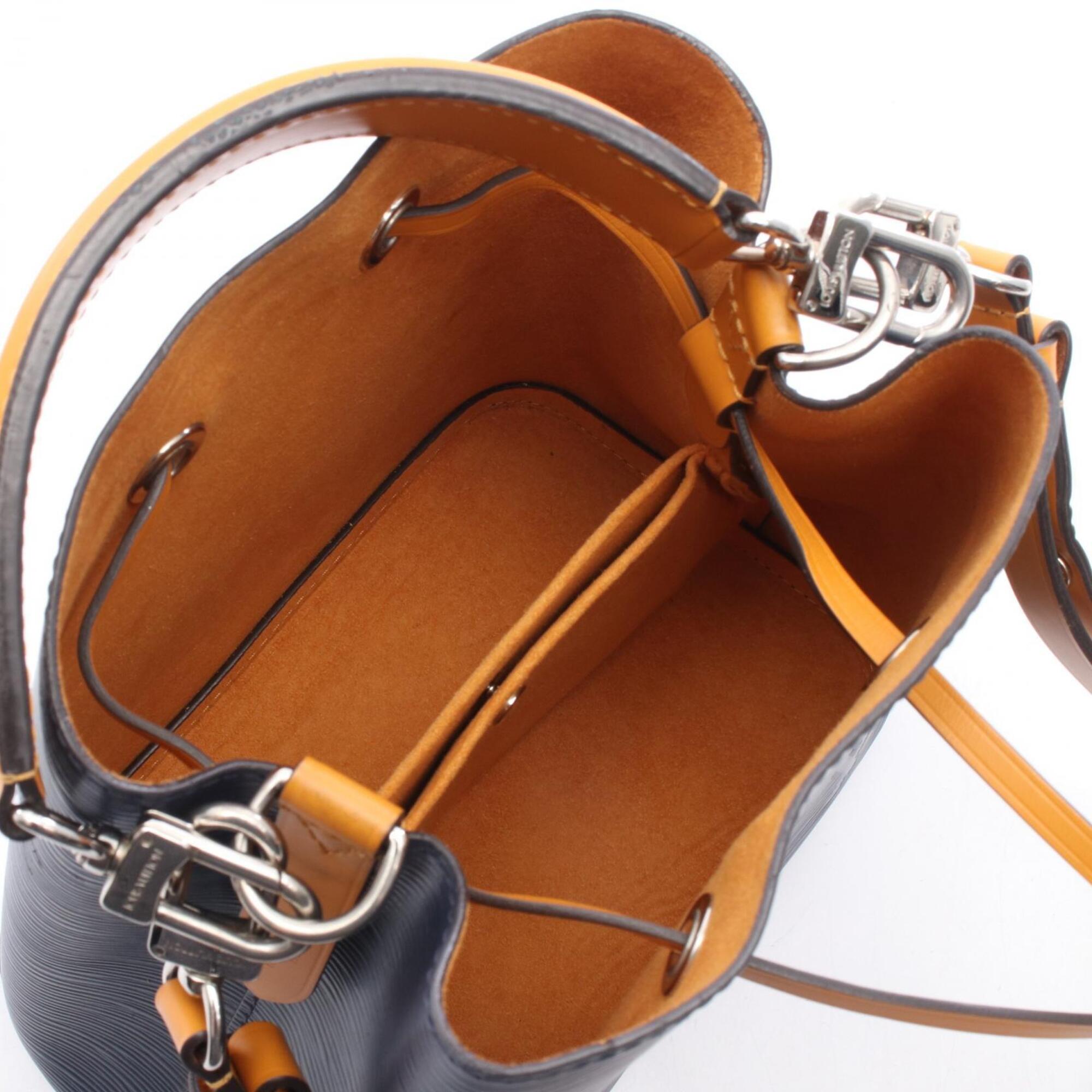 Louis Vuitton Navy Orange Leather Handbag (Pre-Owned)
