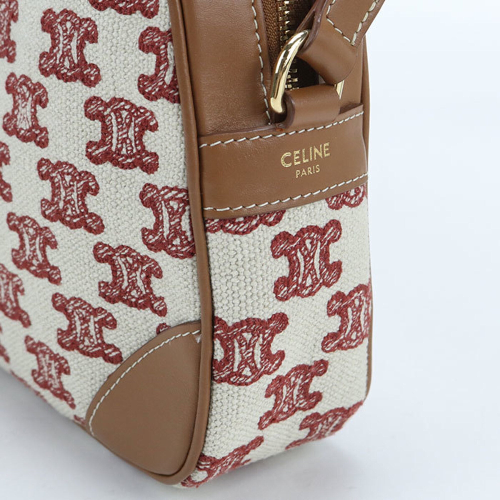 Celine Brown Canvas Shoulder Bag (Pre-Owned)