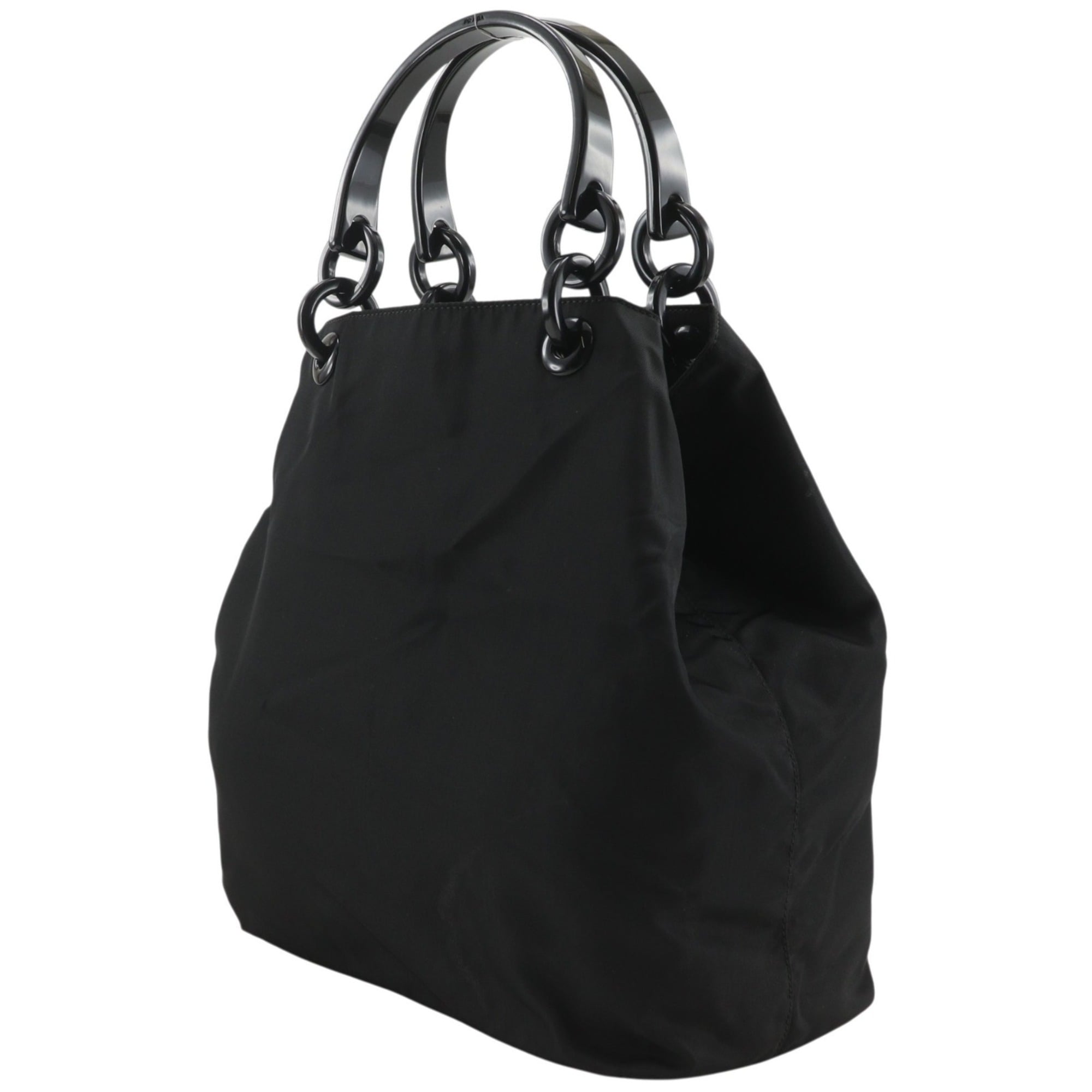 Prada Black Nylon Plastic Handbag (Pre-Owned)