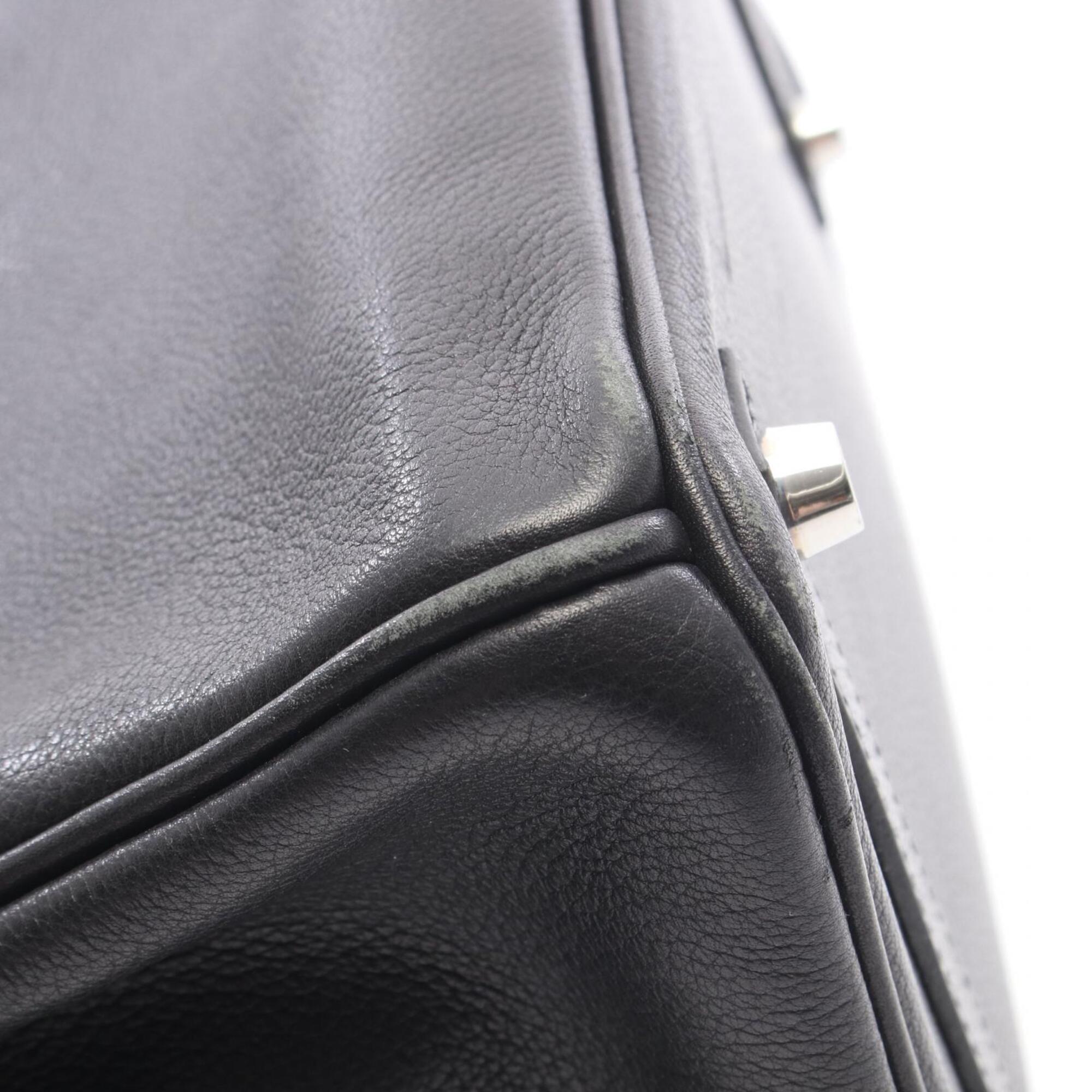 Hermes Black Leather Handbag (Pre-Owned)