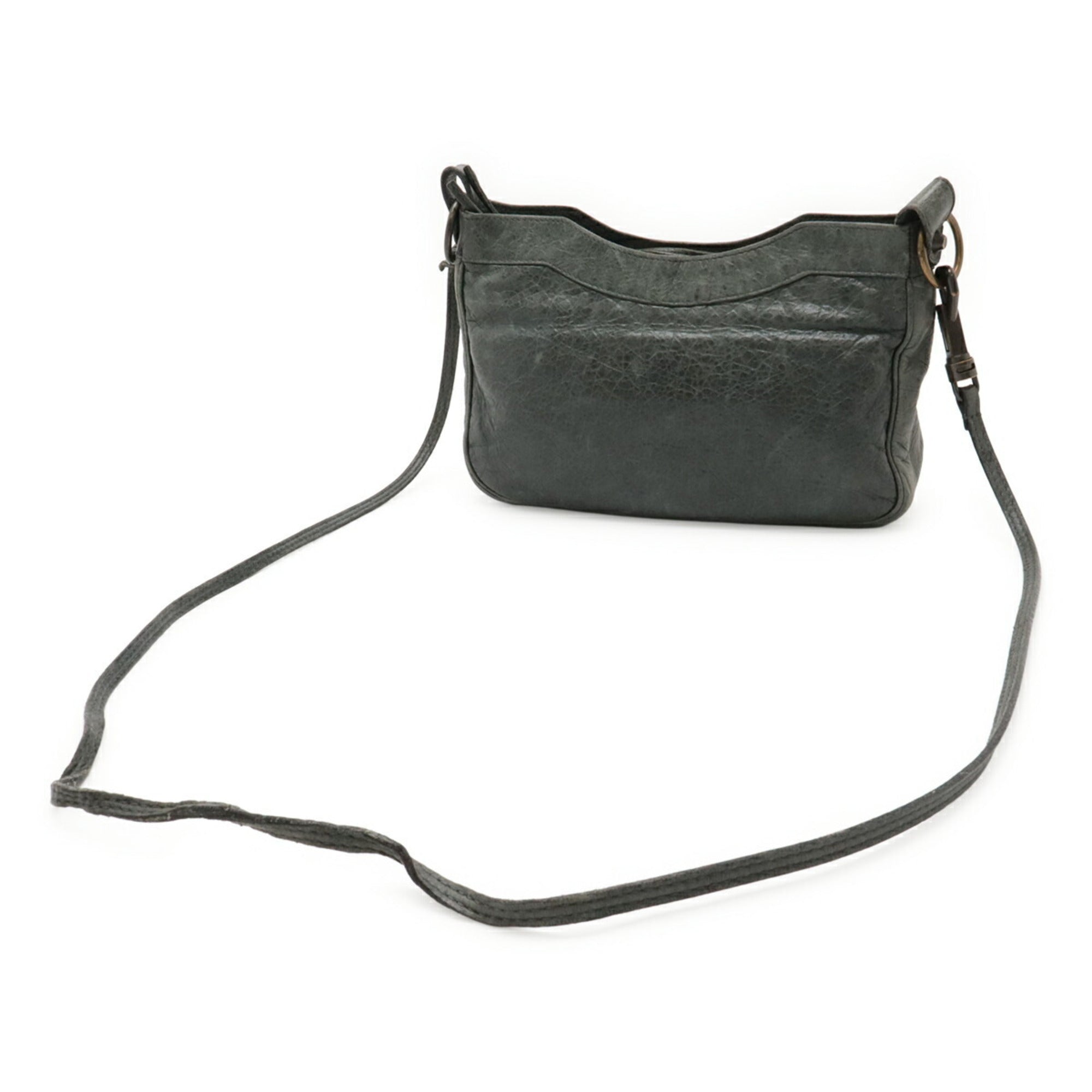 Balenciaga Green Leather Pochette Shoulder Bag (Pre-Owned)