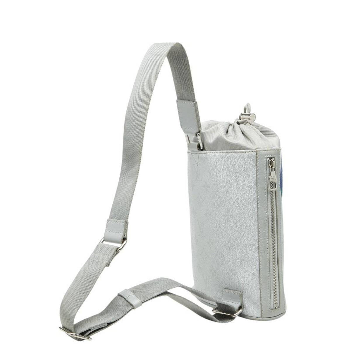 Louis Vuitton Blanc Gray White Pvc Leather Shoulder Bag Sling Bag (Pre-Owned)