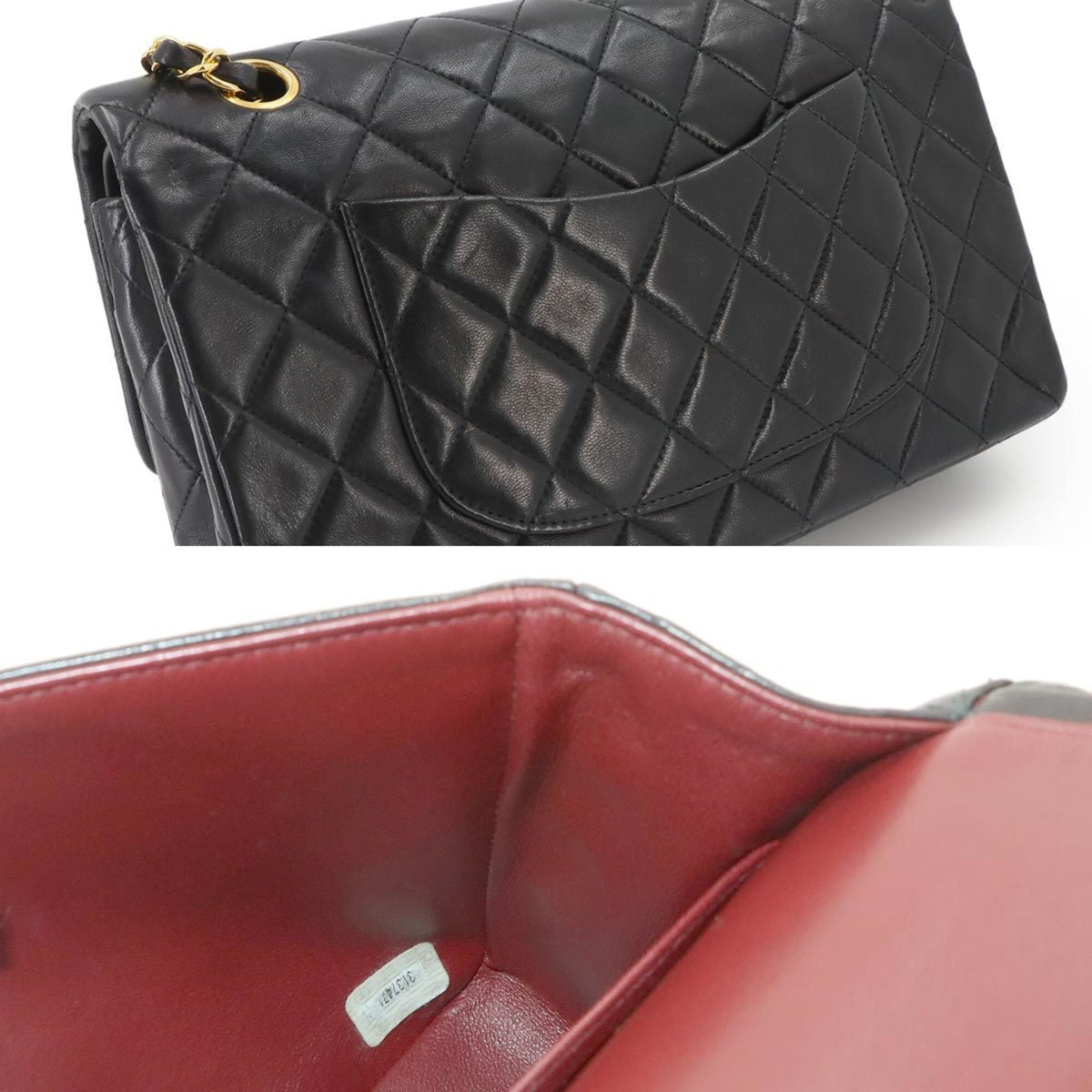 Chanel Matelasse Black Leather Handbag Shoulder Bag (Pre-Owned)