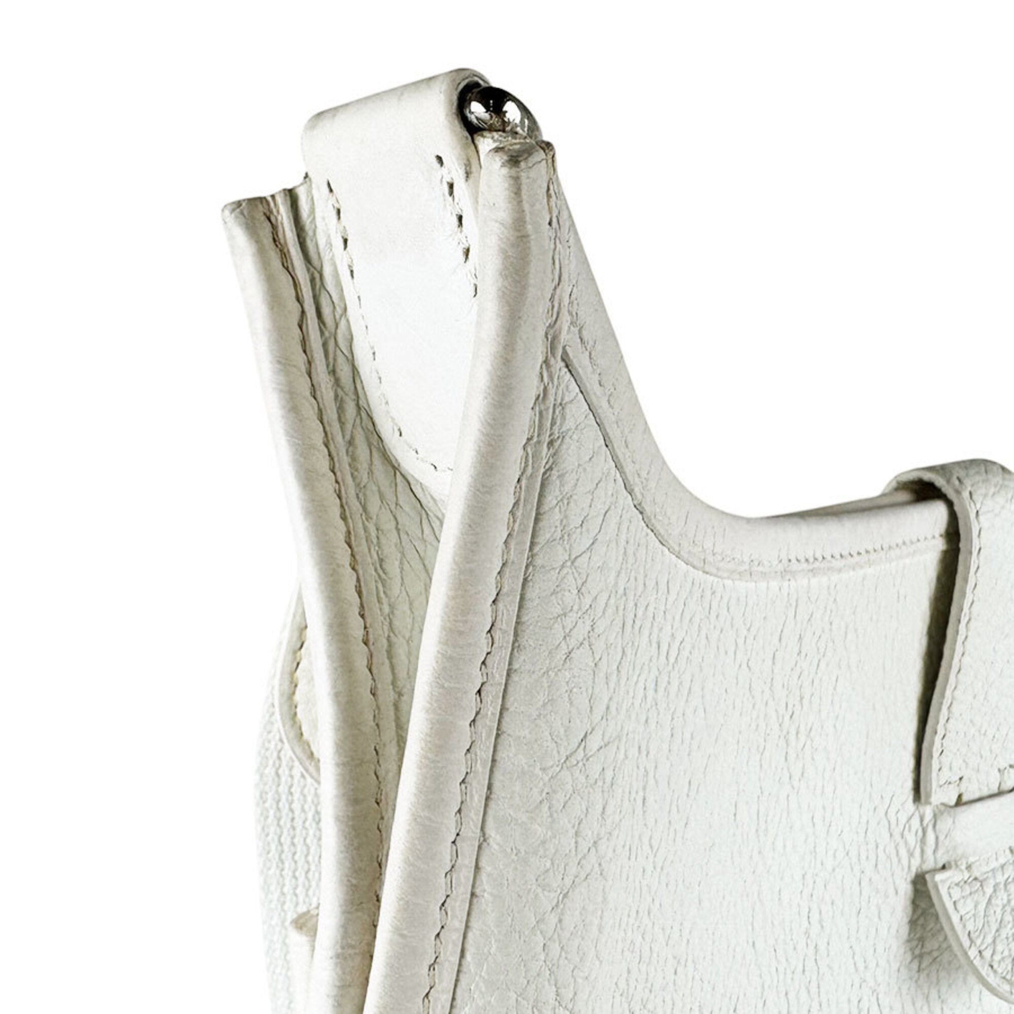 Hermes White Taurillon Clemence Leather Shoulder Bag (Pre-Owned)