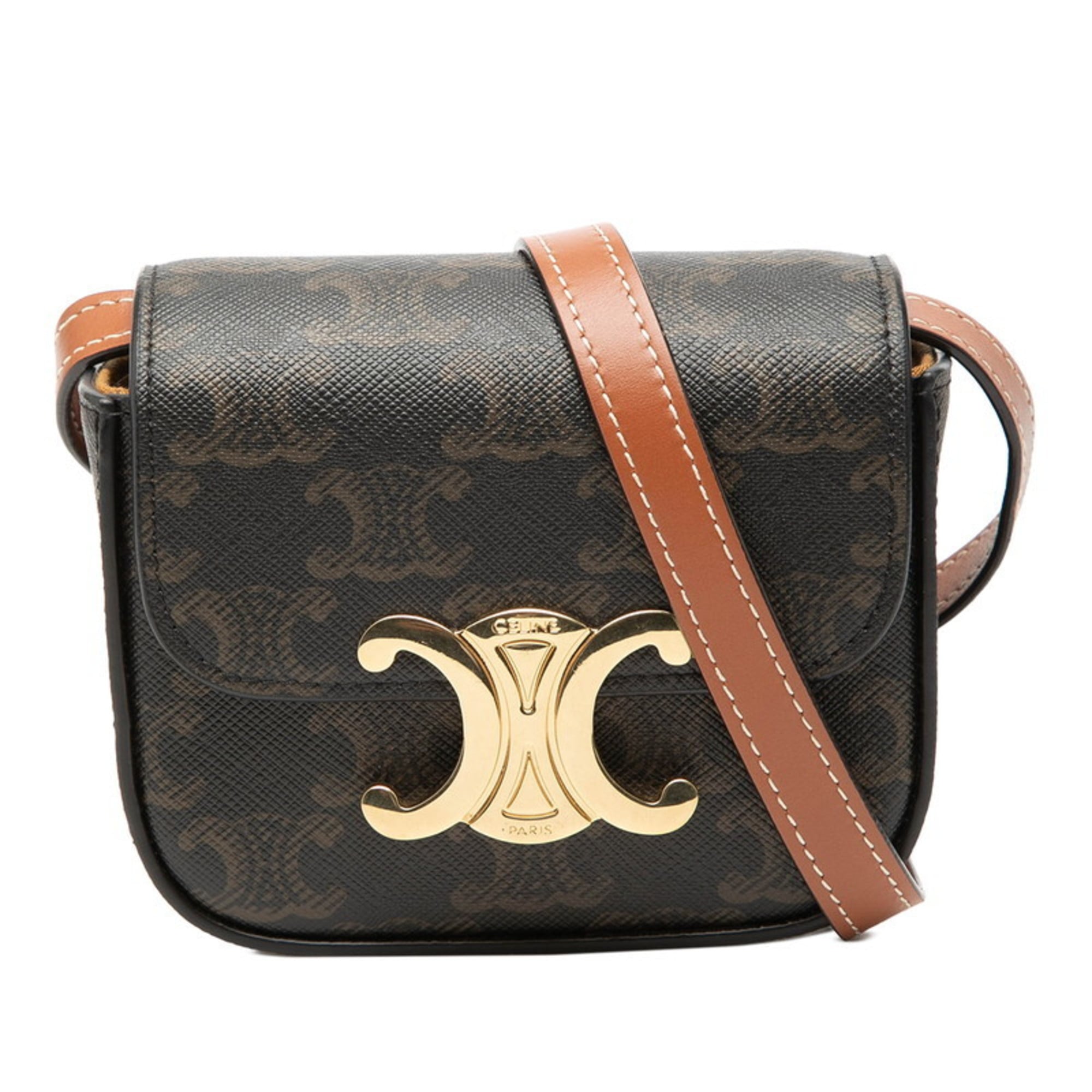 Celine Brown Pvc Leather Shoulder Bag (Pre-Owned)