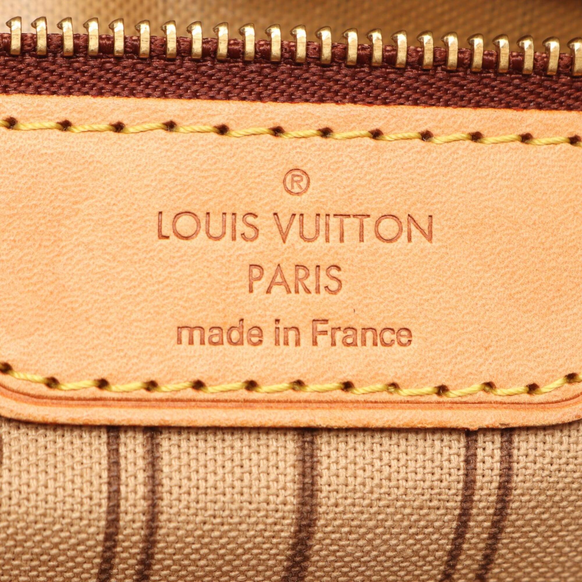 Louis Vuitton Brown Coated Canvas Leather Handbag Tote Bag (Pre-Owned)