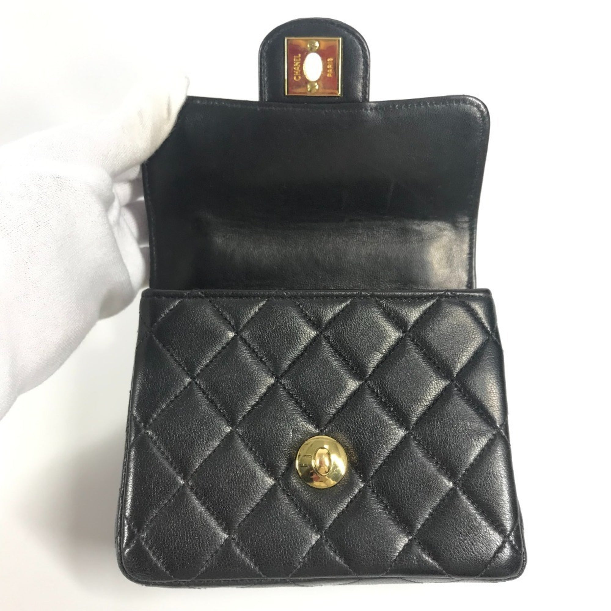 Chanel Black Leather Handbag Tote Bag (Pre-Owned)