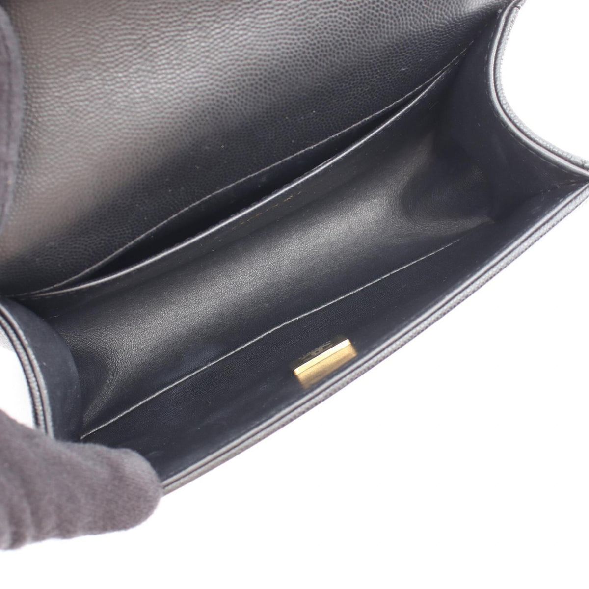 Chanel Black Grained Calfskin Handbag Shoulder Bag (Pre-Owned)