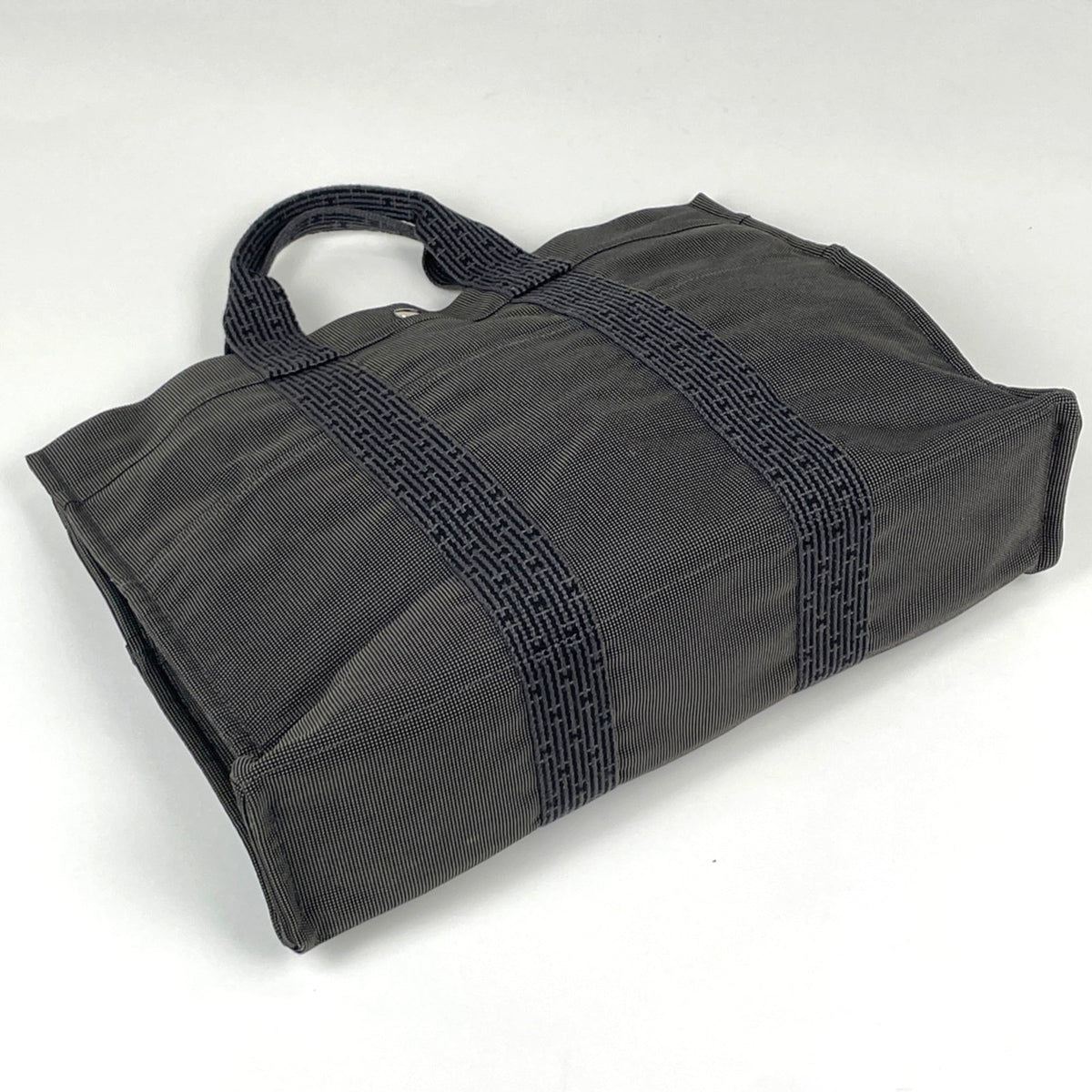Hermes Gray Nylon Canvas Tote Bag (Pre-Owned)
