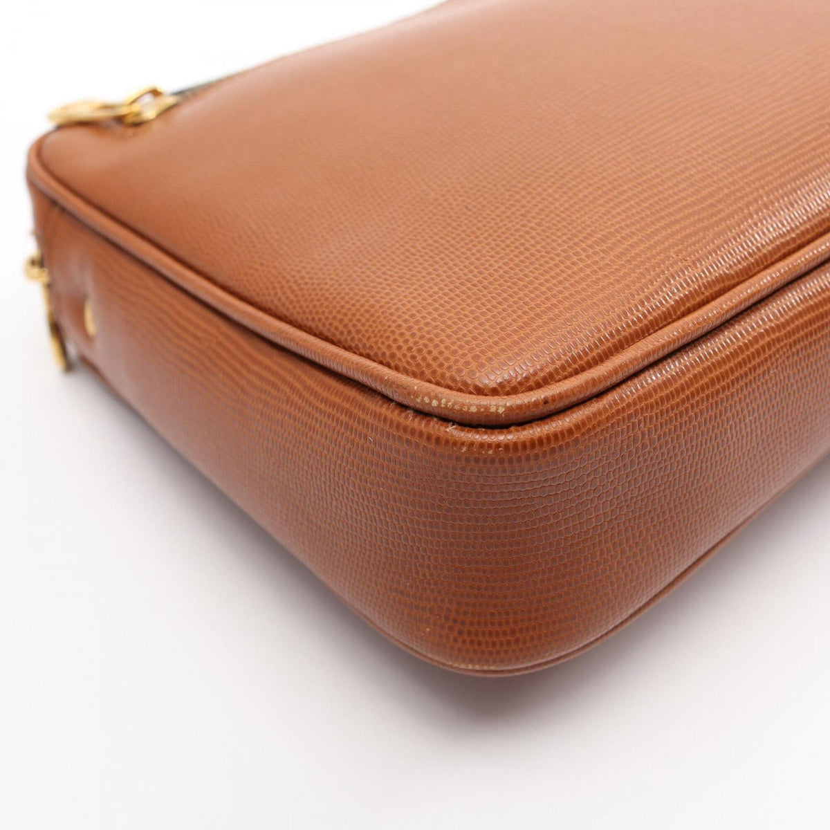 Celine Brown Leather Clutch Bag Handbag (Pre-Owned)