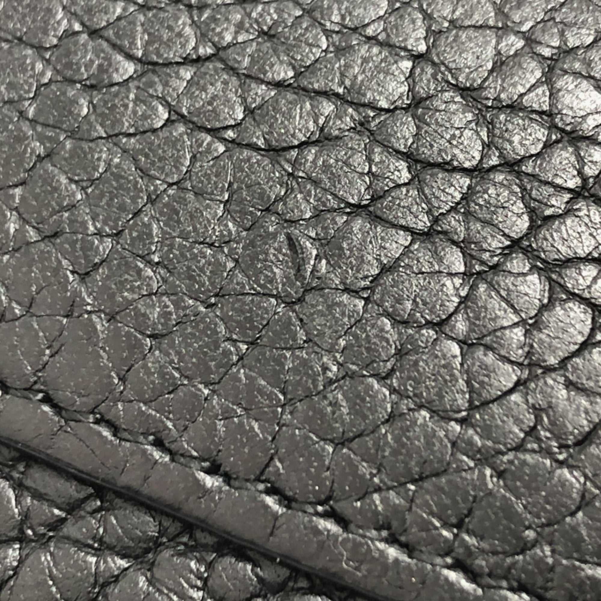 Louis Vuitton Black Leather Long Wallet (Bi-Fold) (Pre-Owned)