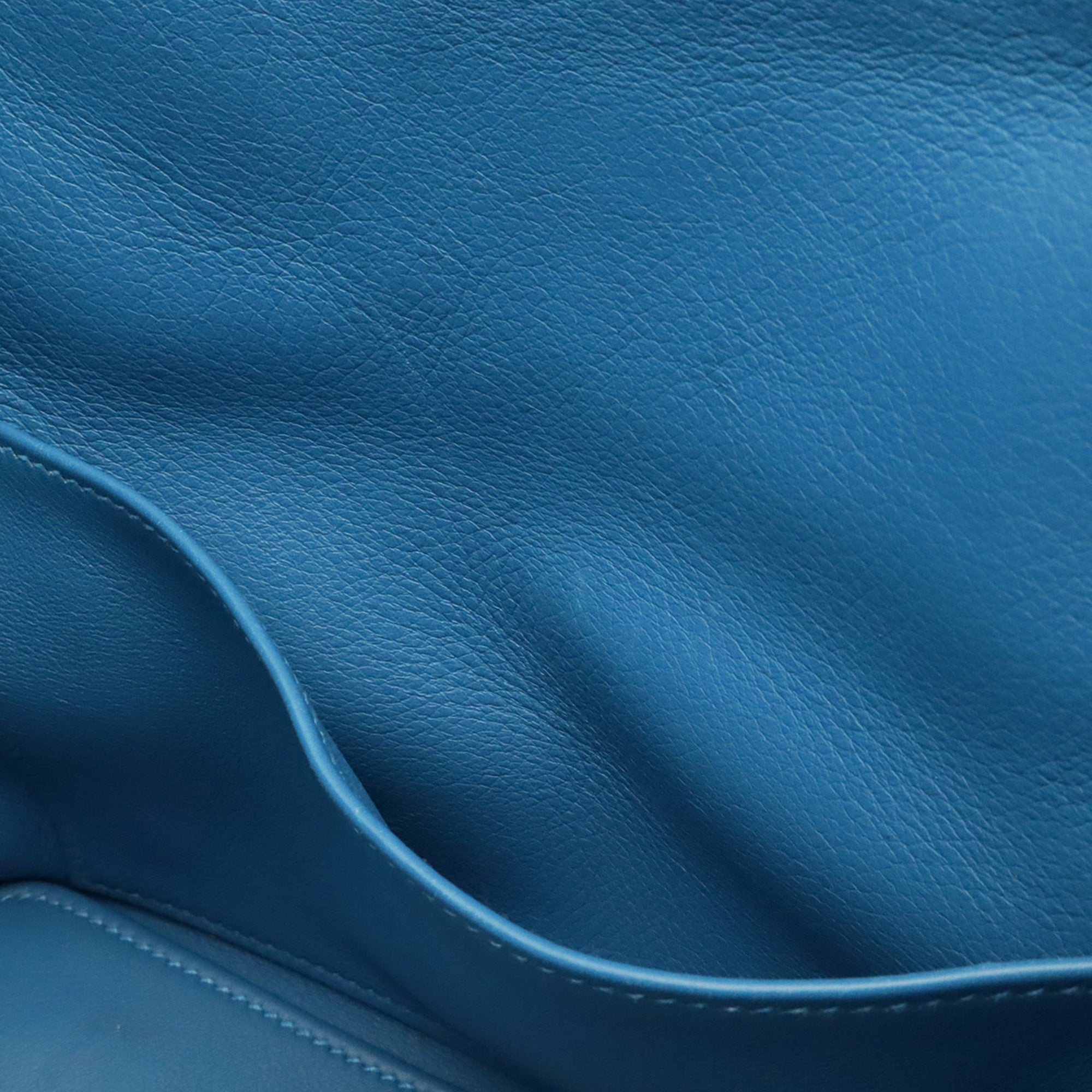 Hermes Blue Swift Leather Handbag Tote Bag (Pre-Owned)