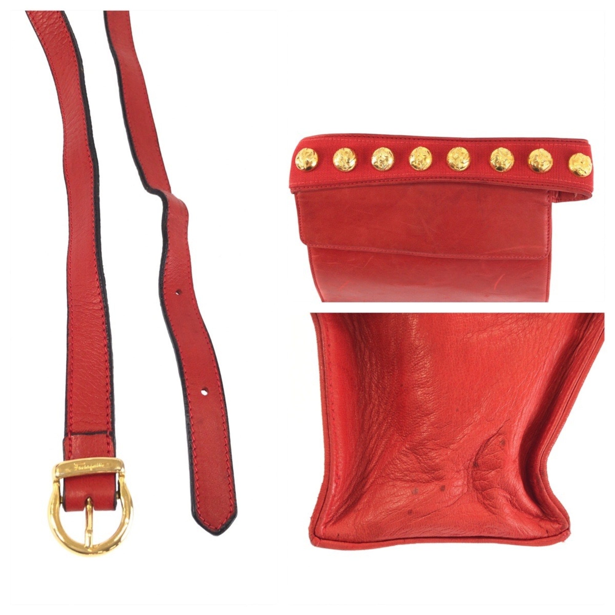 Salvatore Ferragamo Red Color Handbag Shoulder Bag (Pre-Owned)