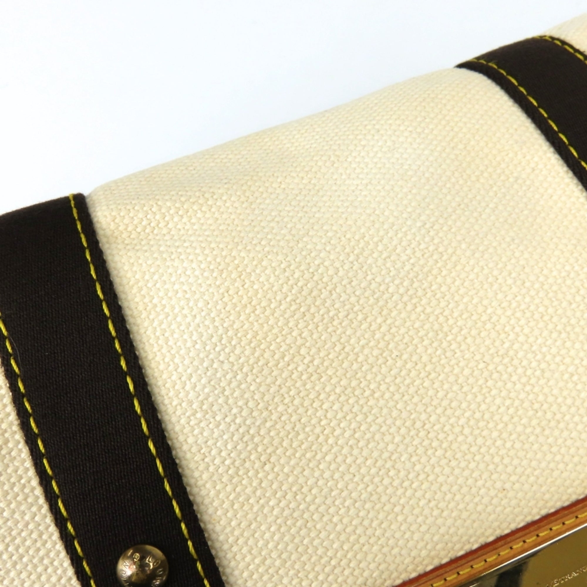 Louis Vuitton Brown Ecru Ivory Canvas Shoulder Bag (Pre-Owned)