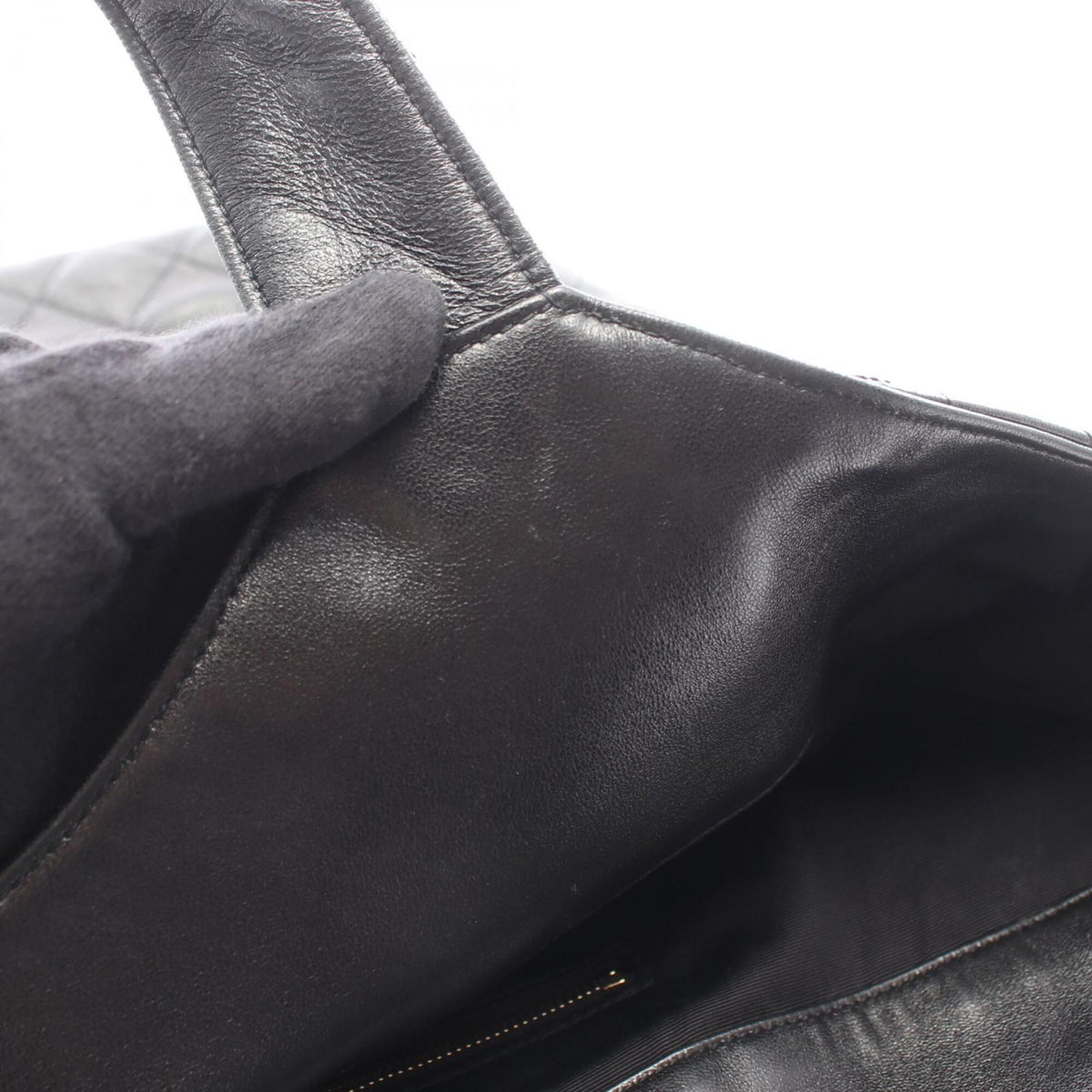 Yves Saint Laurent Black Leather Handbag Tote Bag (Pre-Owned)