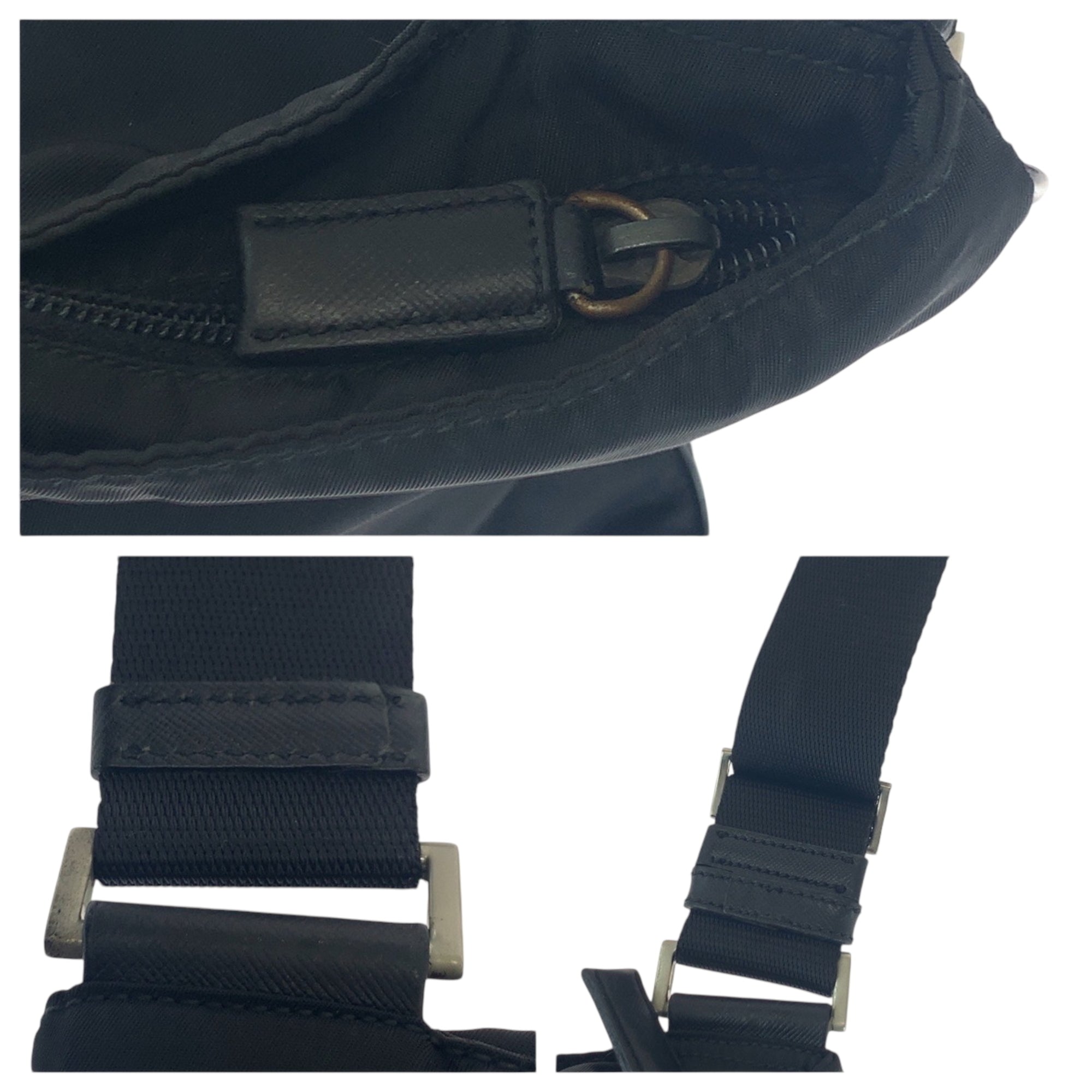Prada Black Nylon Pochette Shoulder Bag (Pre-Owned)