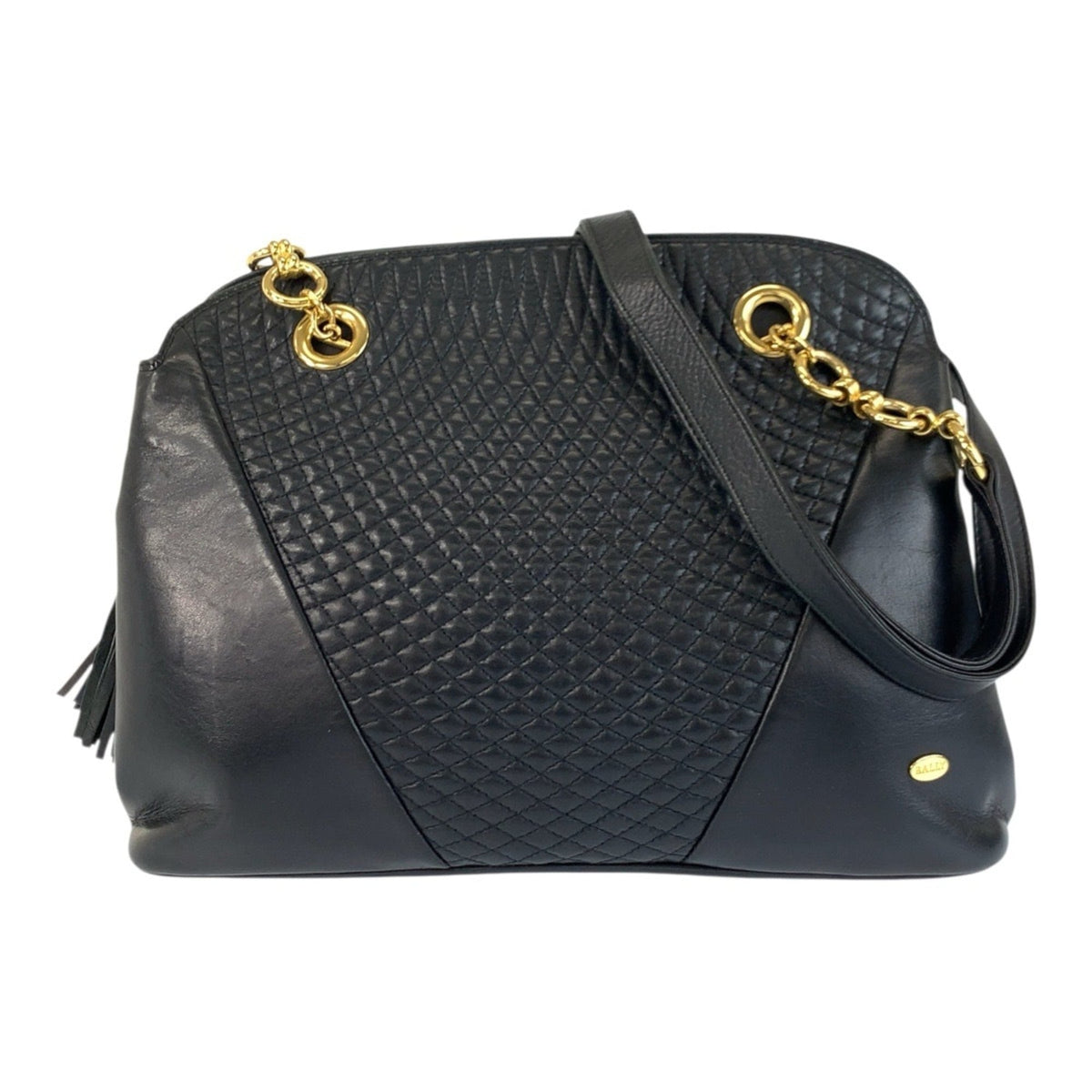 Bally Navy Leather Shoulder Bag (Pre-Owned)