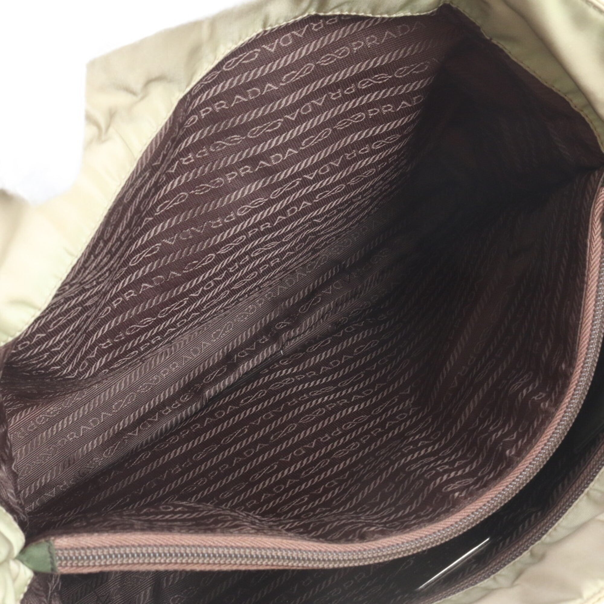 Prada Beige Nylon Handbag Tote Bag (Pre-Owned)