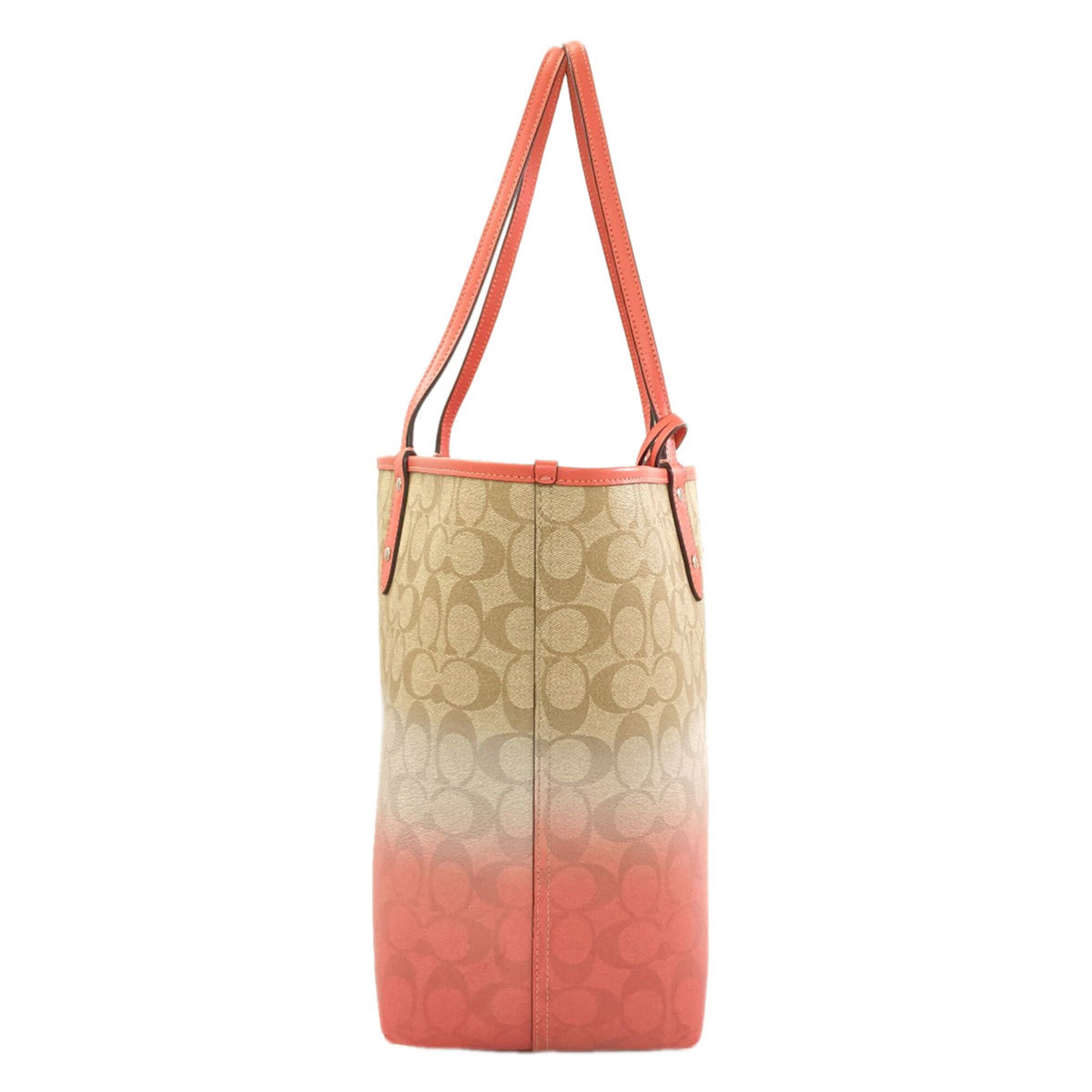 Coach Beige Pink Pvc Pouch Tote Bag (Pre-Owned)