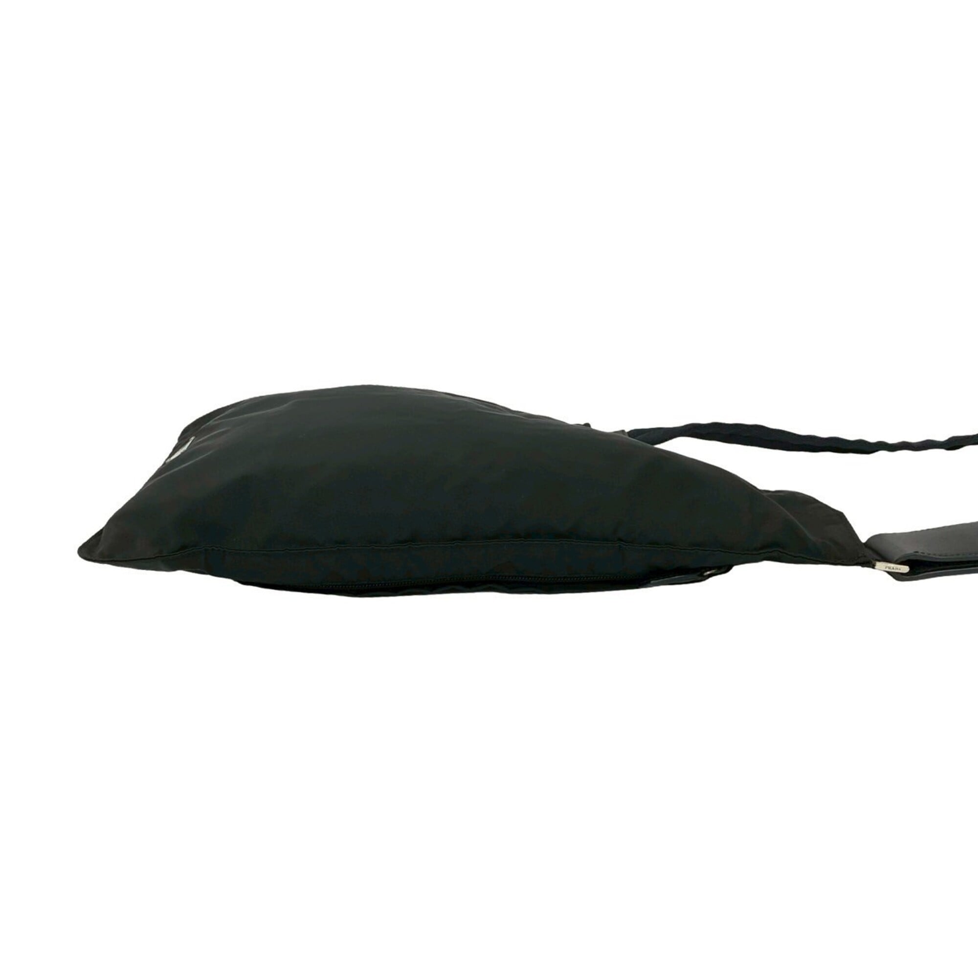 Prada Black Nylon Leather Shoulder Bag Sling Bag (Pre-Owned)