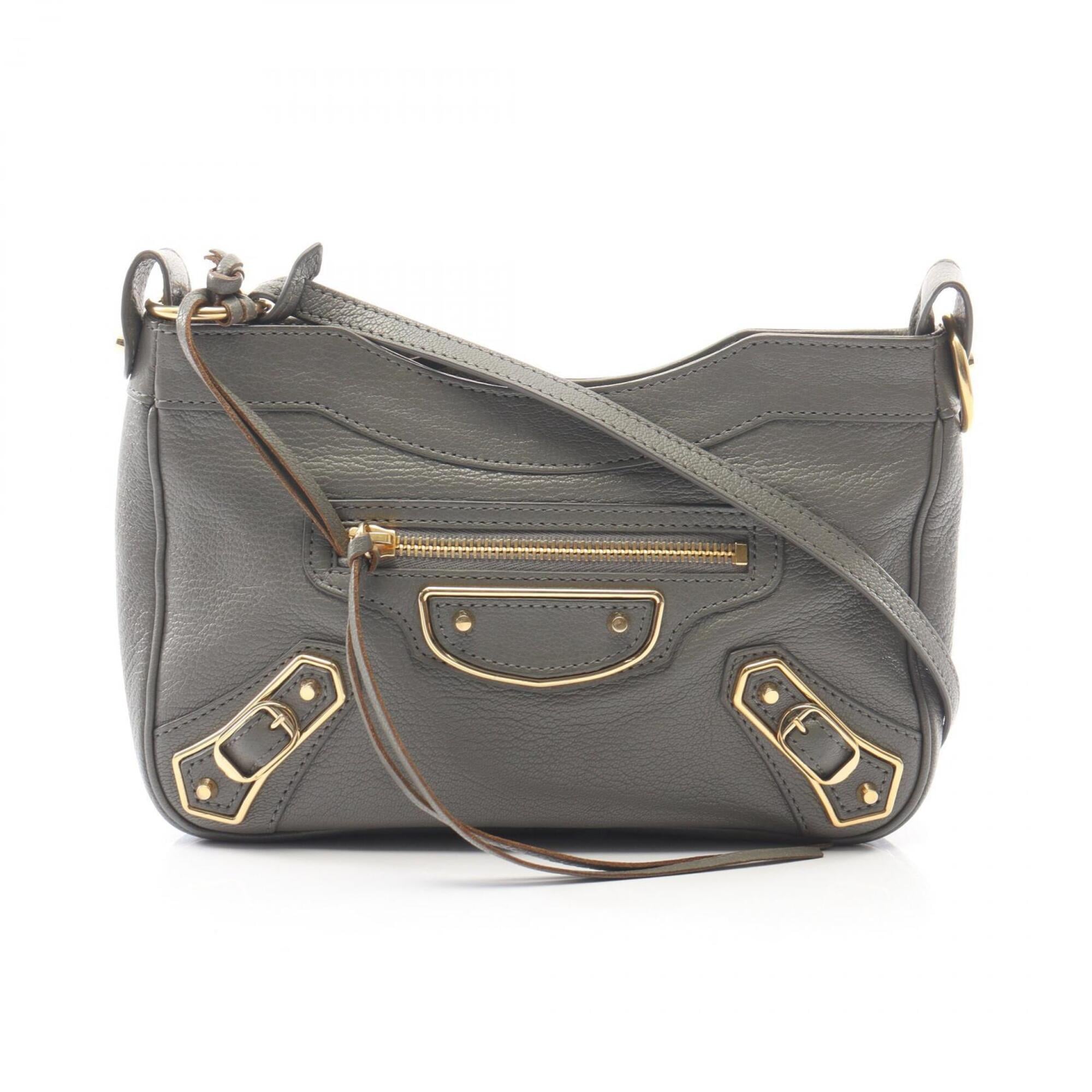 Balenciaga Gray Metallic Leather Handbag Shoulder Bag (Pre-Owned)
