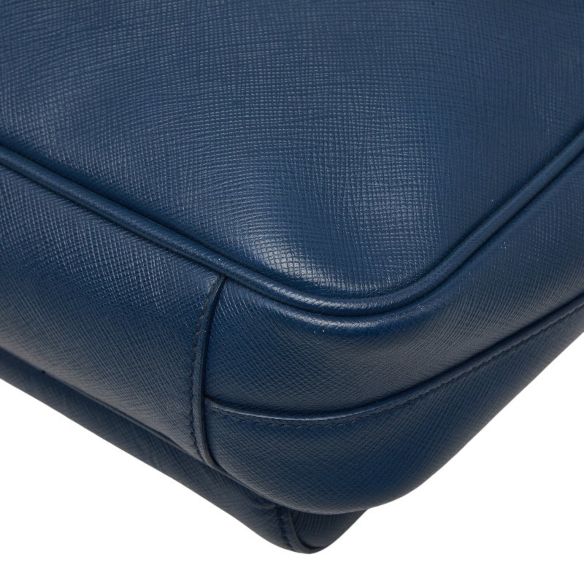Prada Navy Leather Shoulder Bag (Pre-Owned)