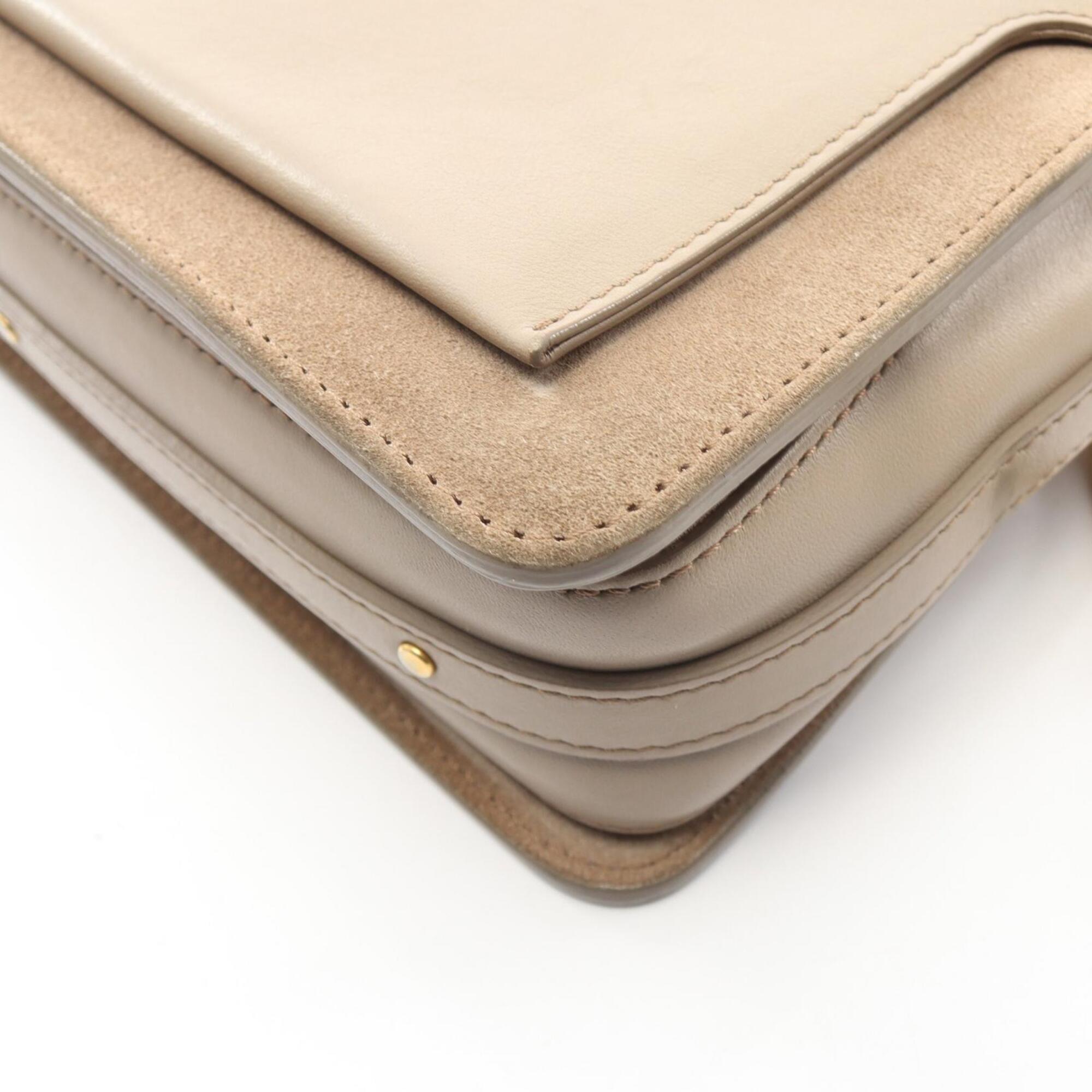 Chloé Beige Leather Suede Handbag Shoulder Bag (Pre-Owned)