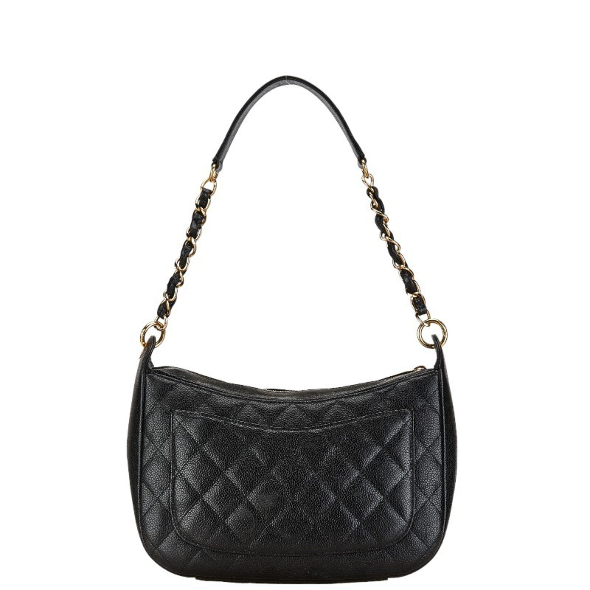 Chanel Black Grained Calfskin Shoulder Bag (Pre-Owned)