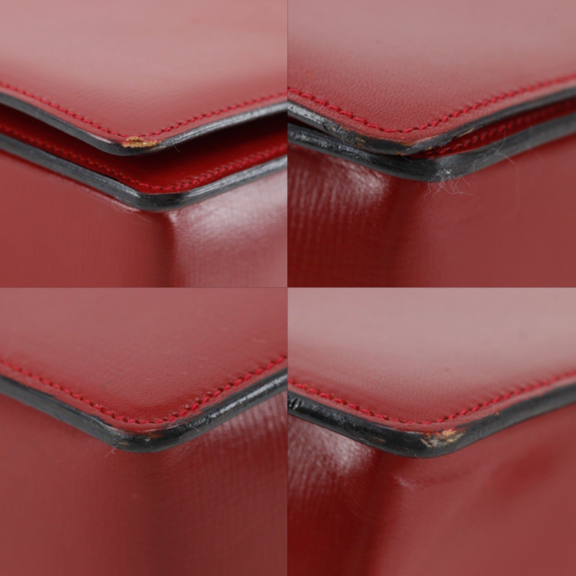 Dunhill Red Color Leather Handbag (Pre-Owned)