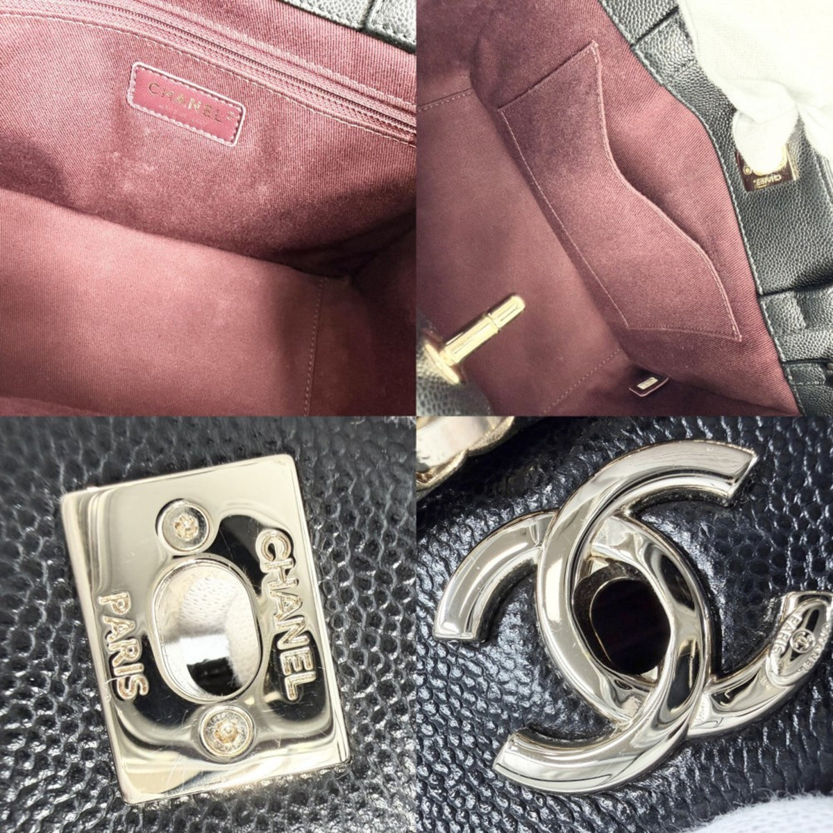 Chanel Matelasse Black Grained Calfskin Handbag Shoulder Bag (Pre-Owned)