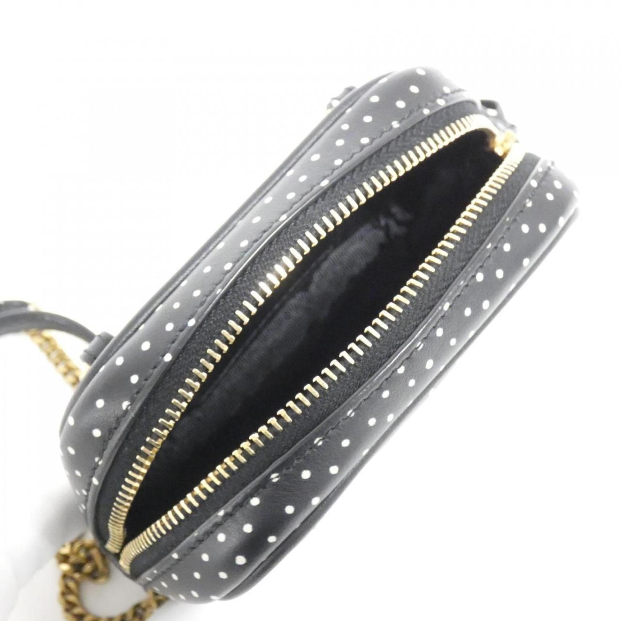 Saint Laurent Black White Leather Handbag Shoulder Bag (Pre-Owned)