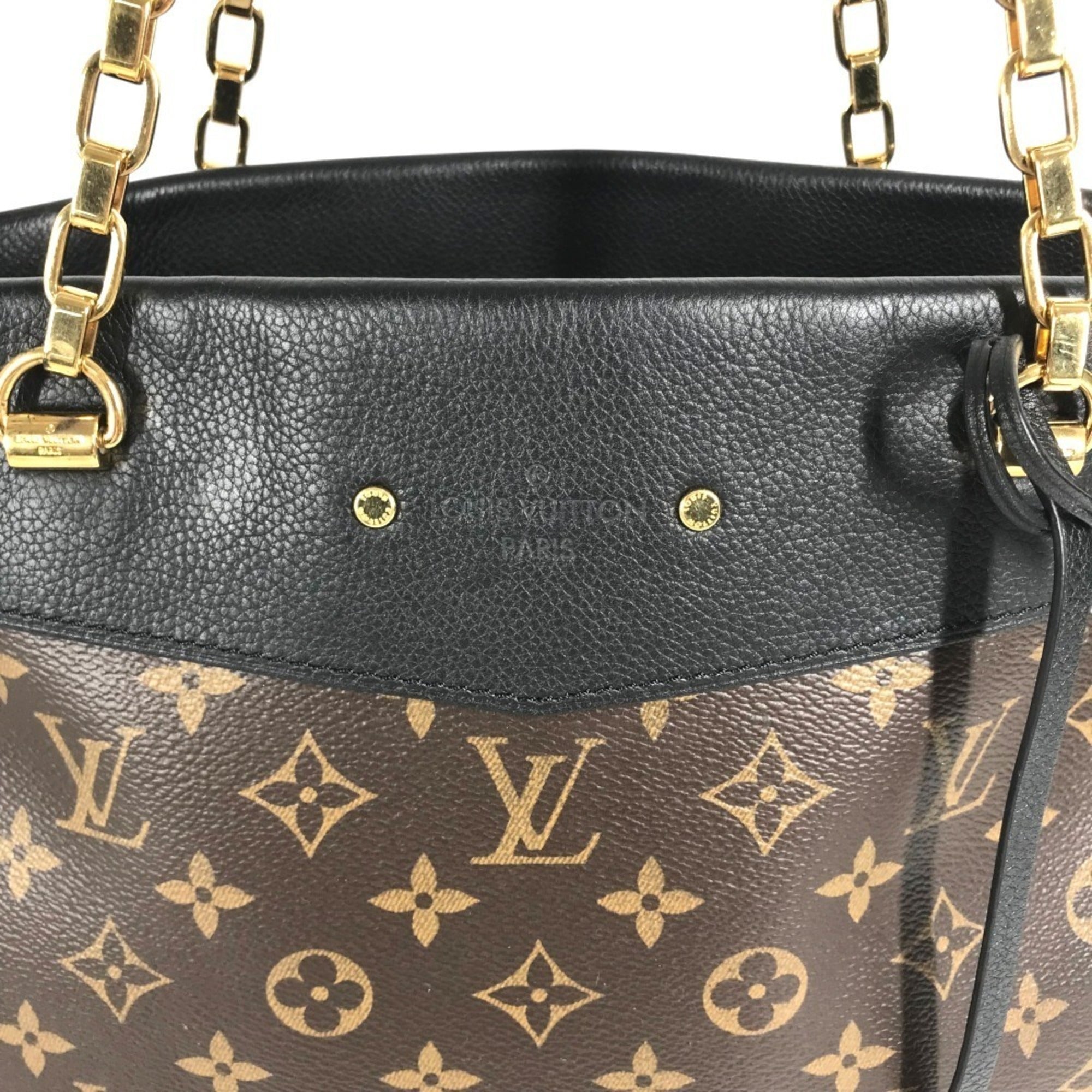 Louis Vuitton Black Brown Monogram Monogram Shoulder Bag Tote Bag (Pre-Owned)