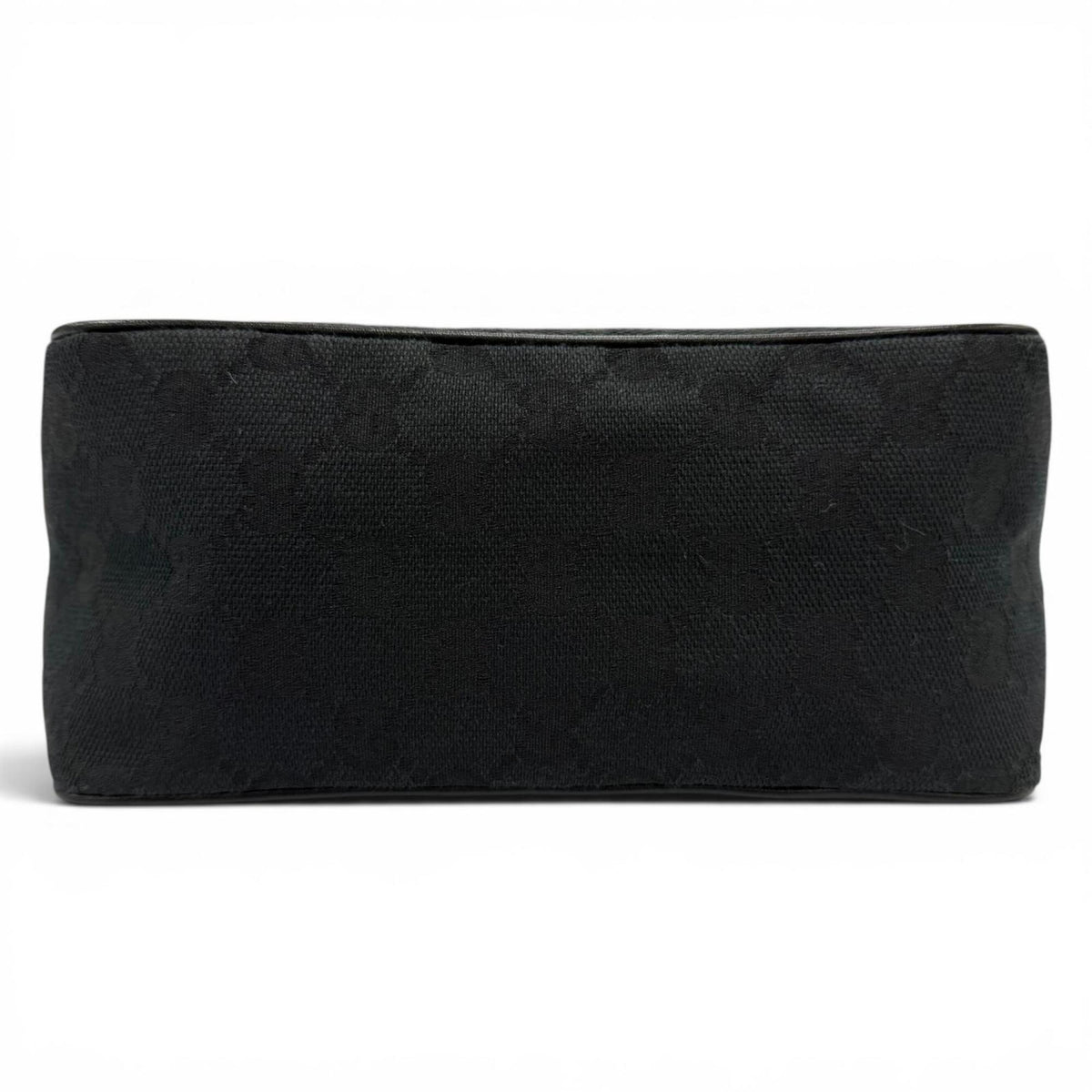 Gucci Black Gg Canvas Leather Handbag Pouch (Pre-Owned)