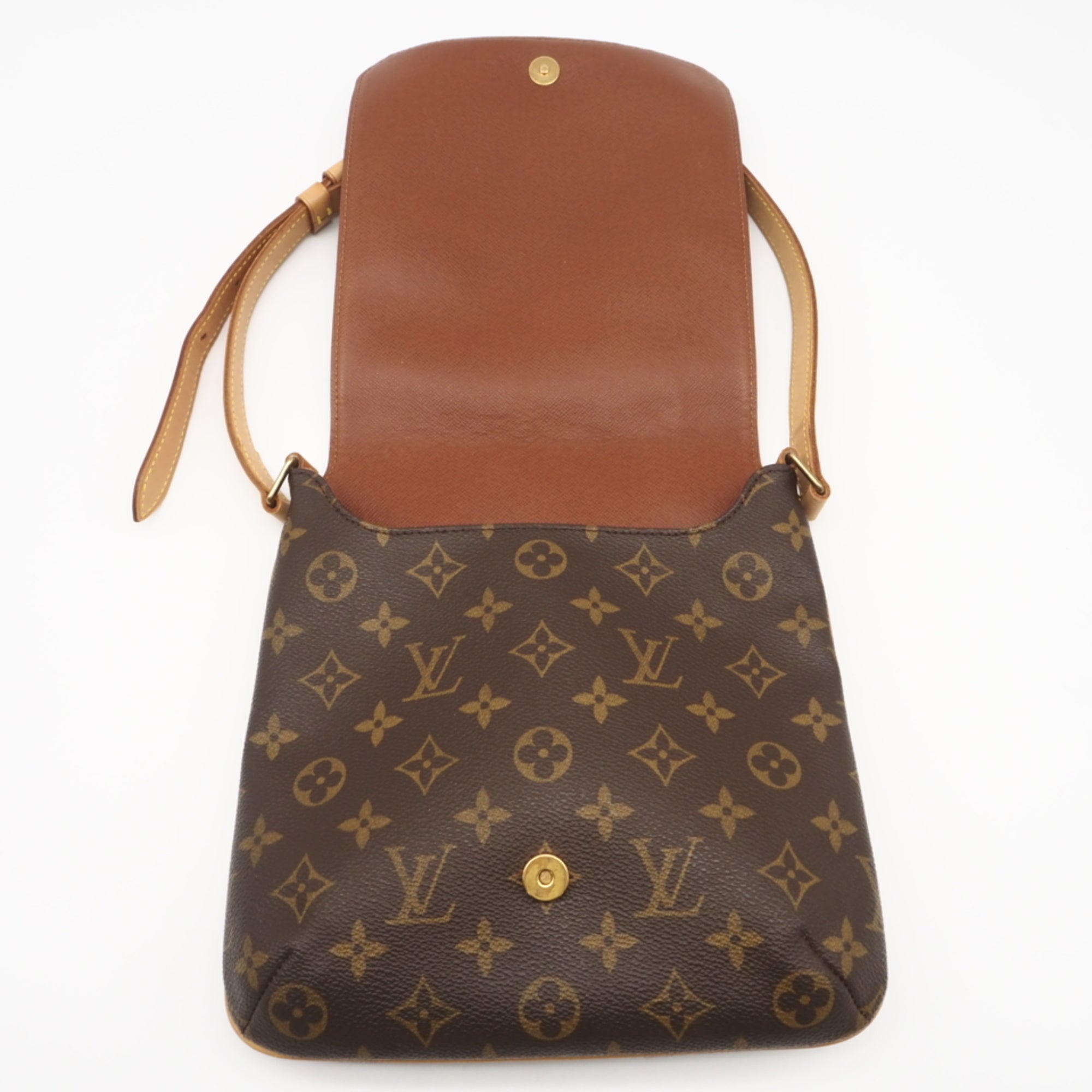 Louis Vuitton Monogram Beige Brown Coated Canvas Leather Shoulder Bag (Pre-Owned)