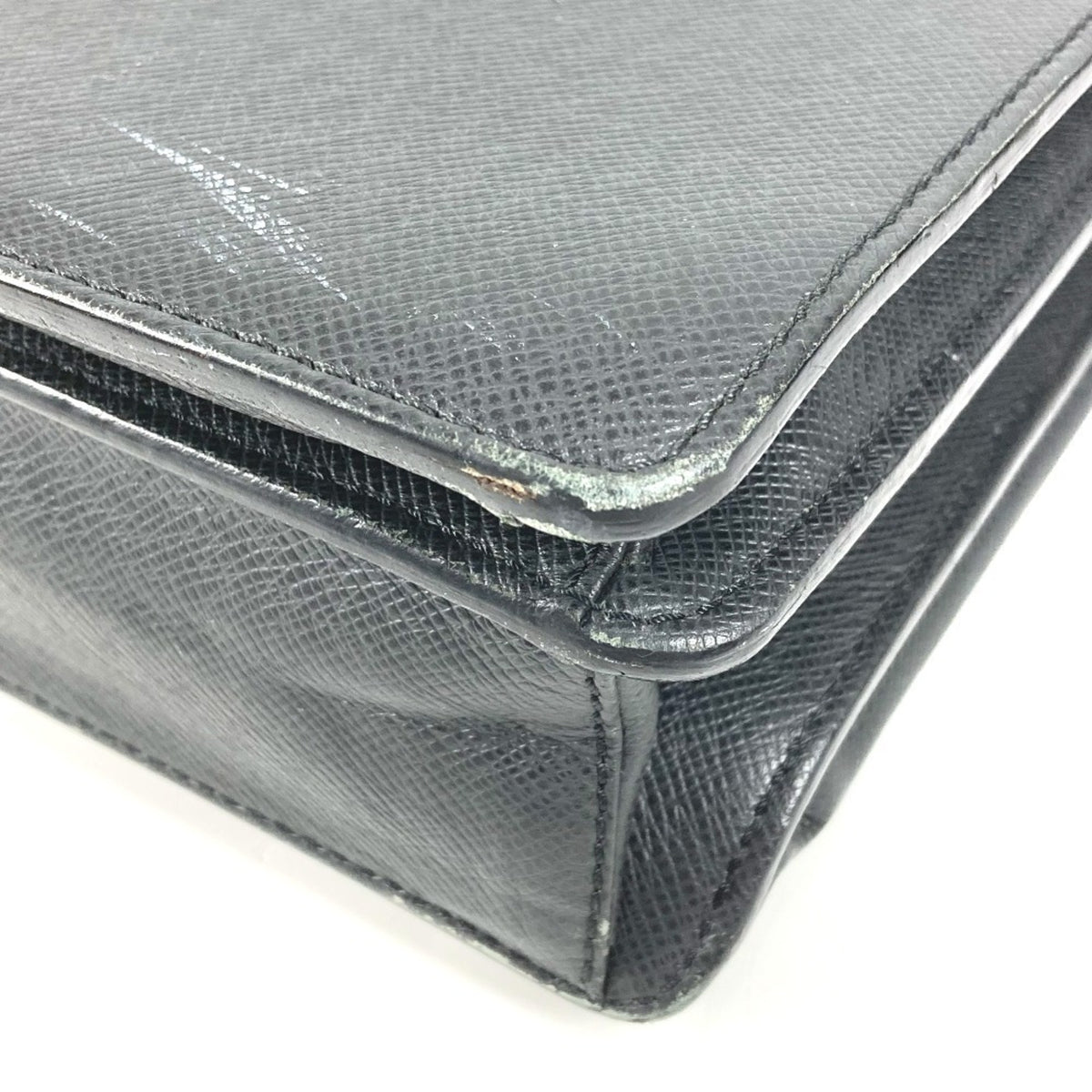 Louis Vuitton Ardoise Black Taiga Leather Leather Briefcase Handbag (Pre-Owned)