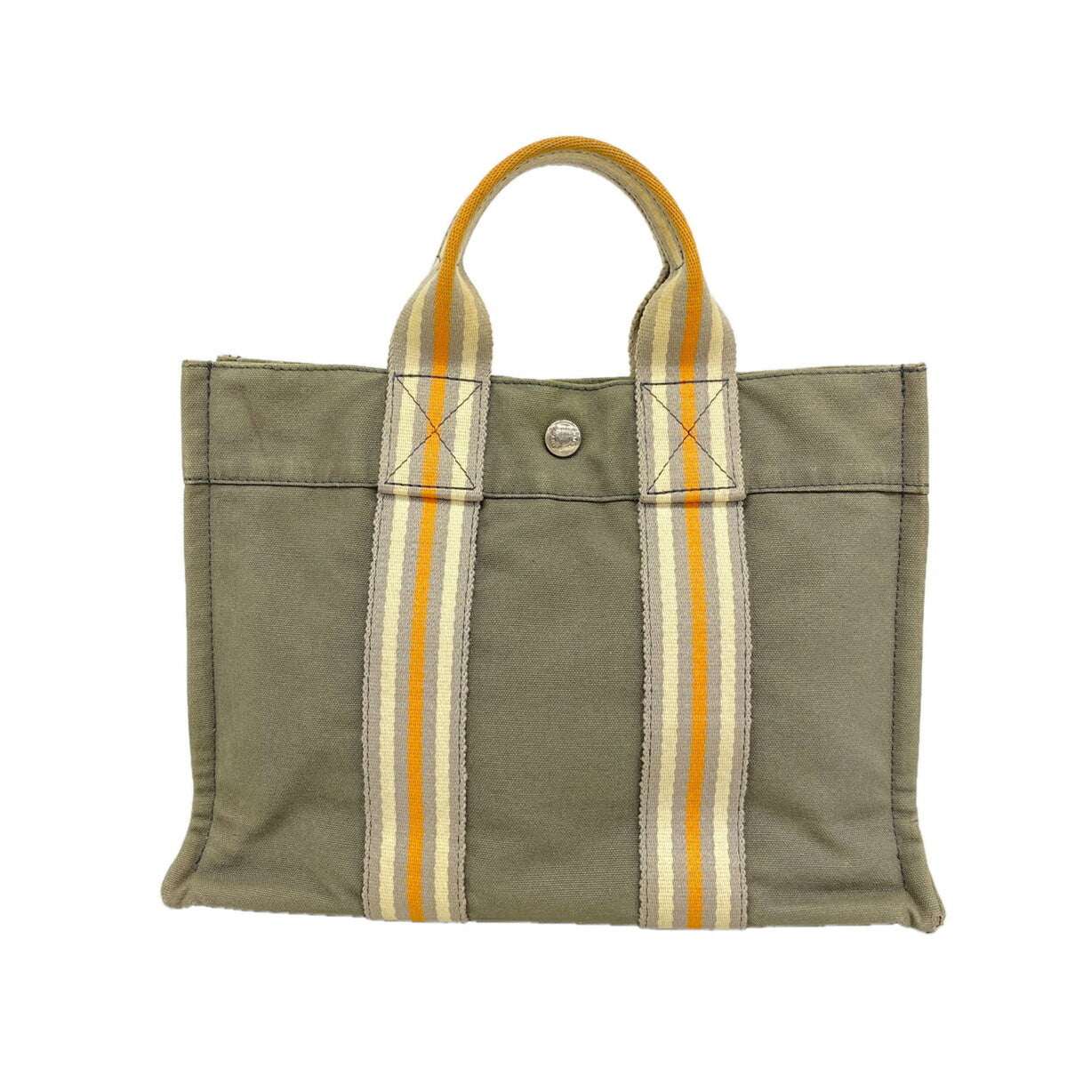 Hermes Gray Canvas Tote Bag (Pre-Owned)
