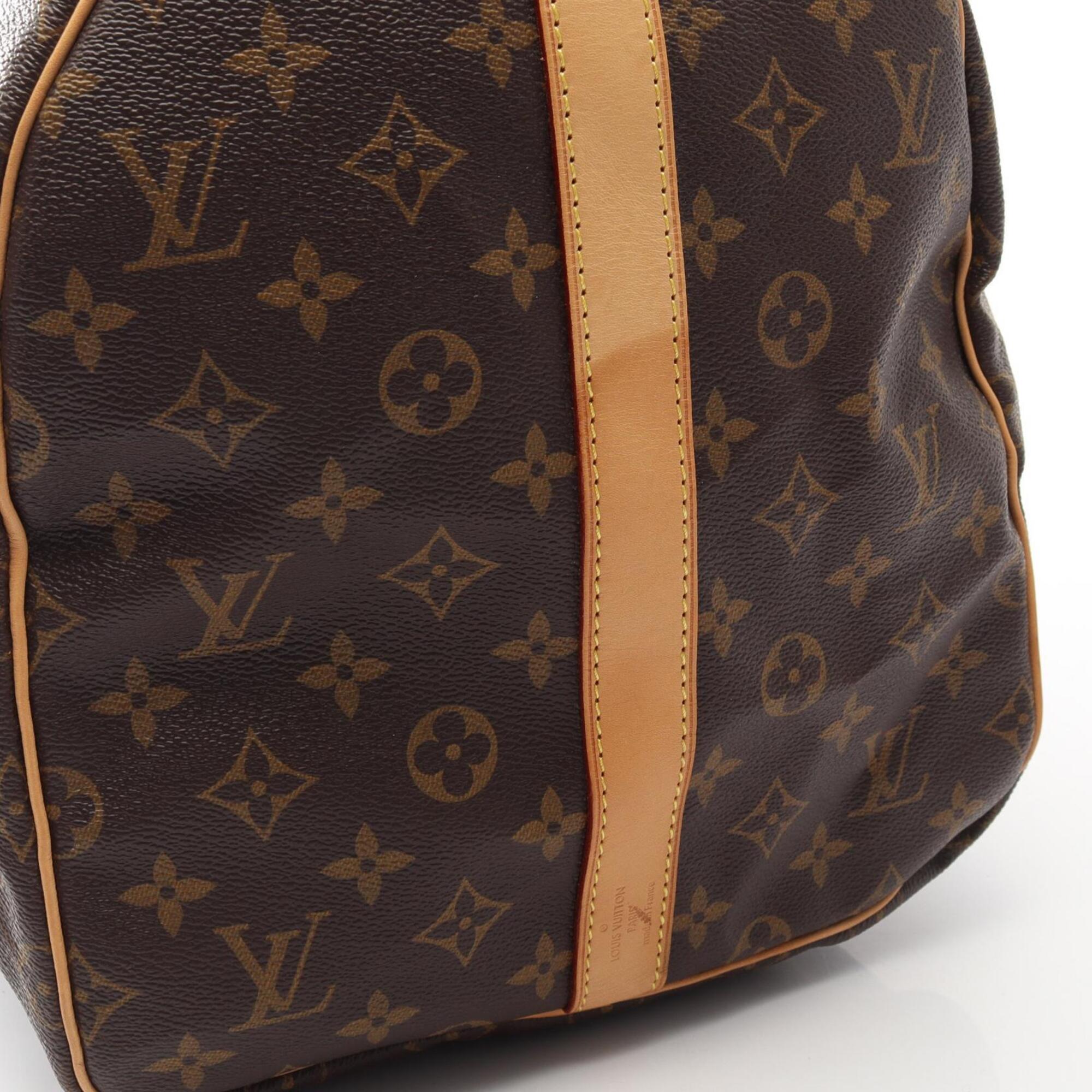 Louis Vuitton Brown Monogram Coated Canvas Leather Boston Bag Handbag (Pre-Owned)