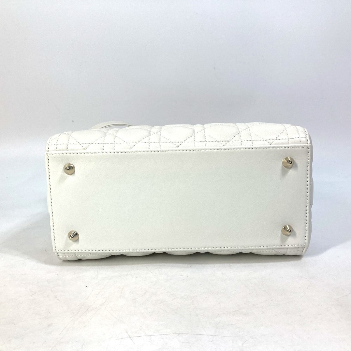 Christian Dior White Leather Handbag Shoulder Bag (Pre-Owned)