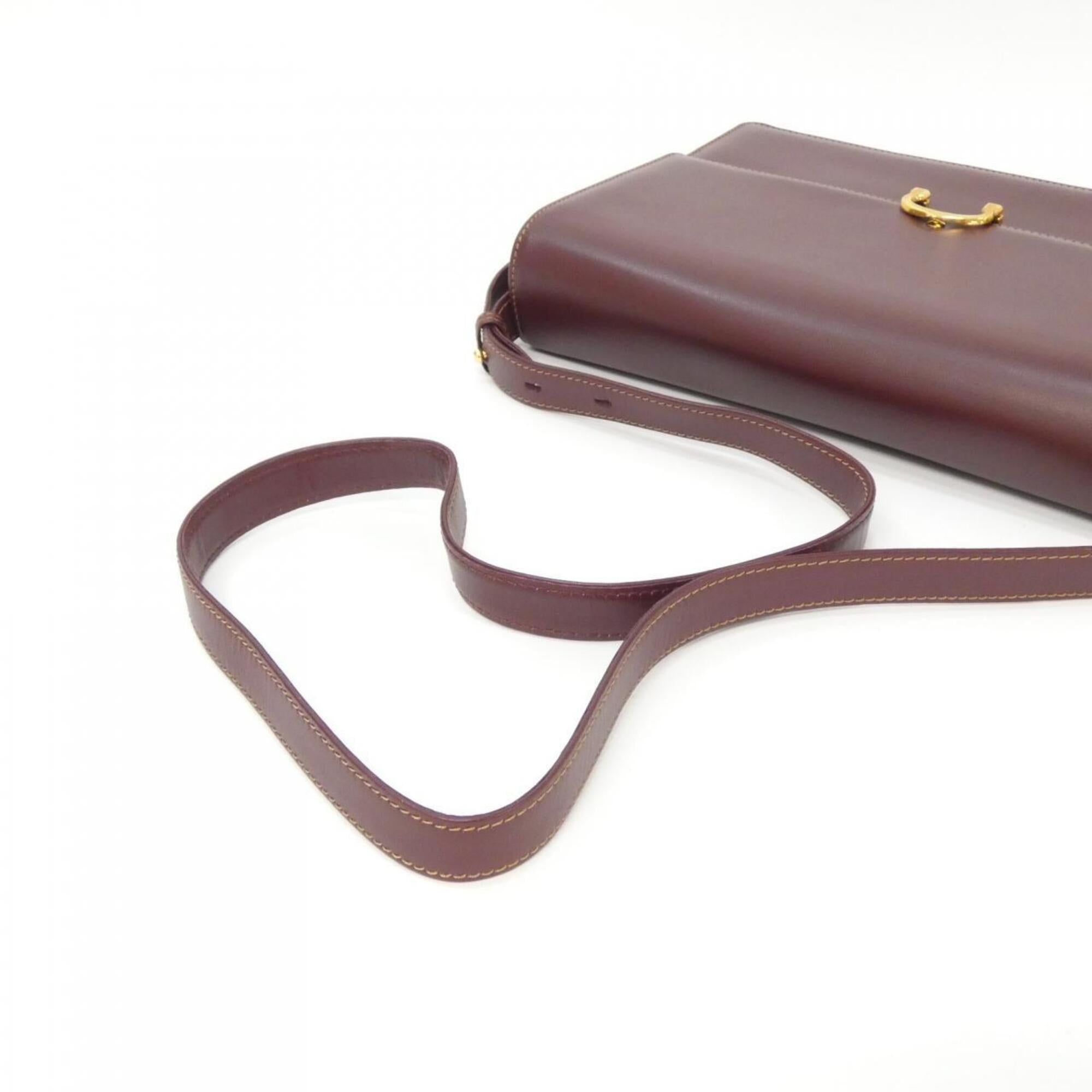 Cartier Bordeaux Leather Shoulder Bag (Pre-Owned)