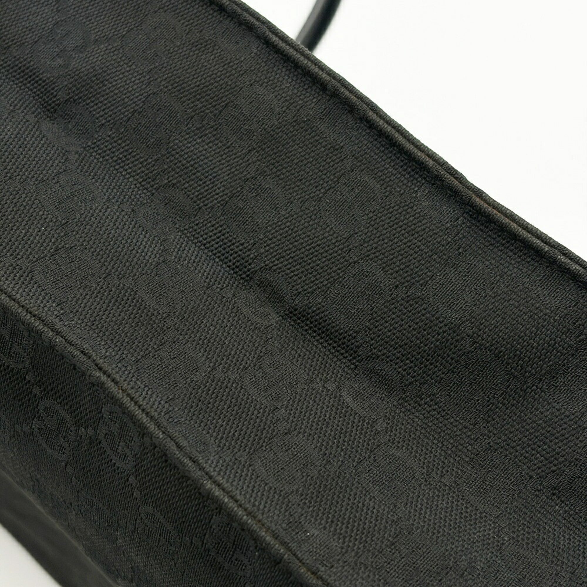 Gucci Black Gg Canvas Leather Tote Bag (Pre-Owned)
