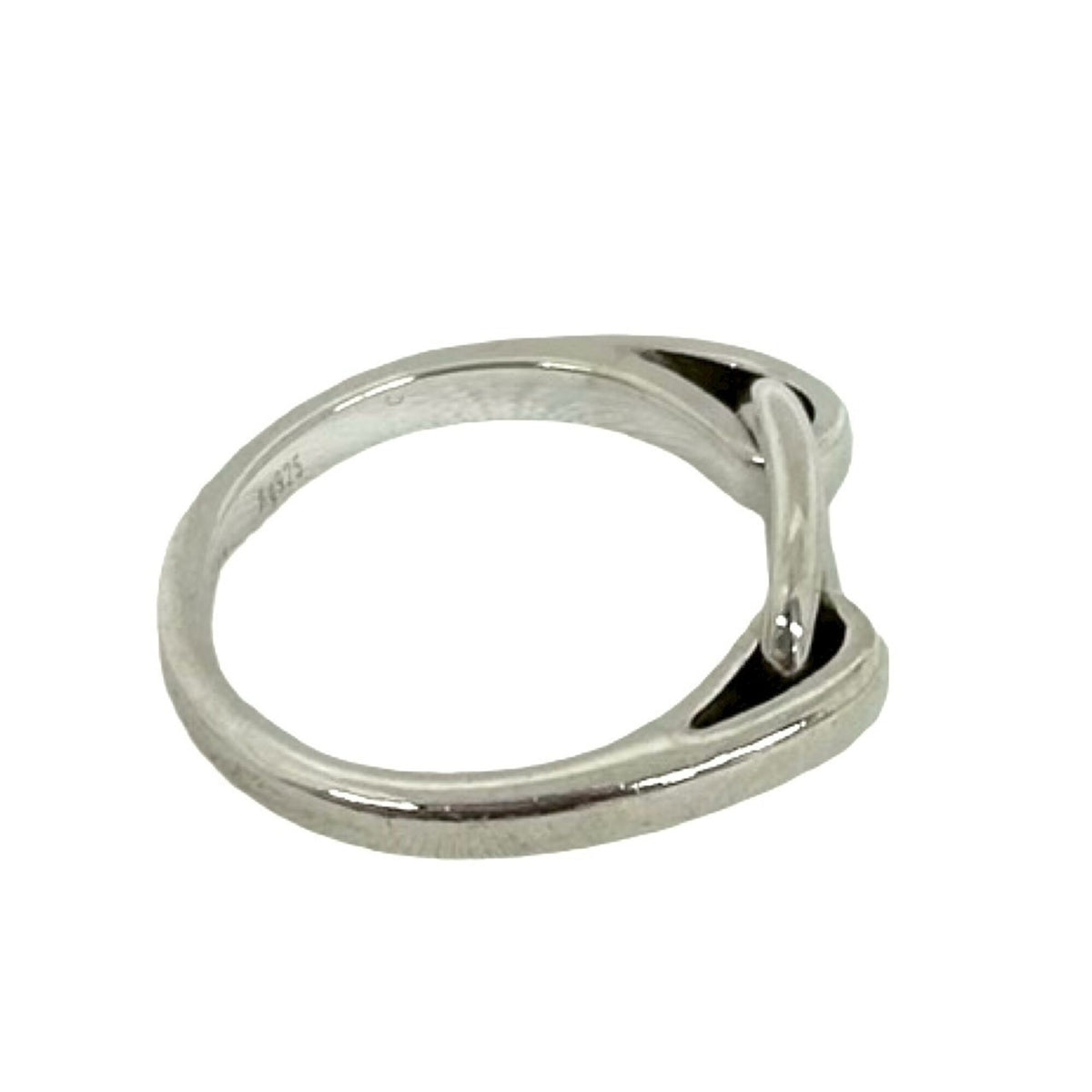 Hermes Silver Silver 925 Band Ring (Pre-Owned)